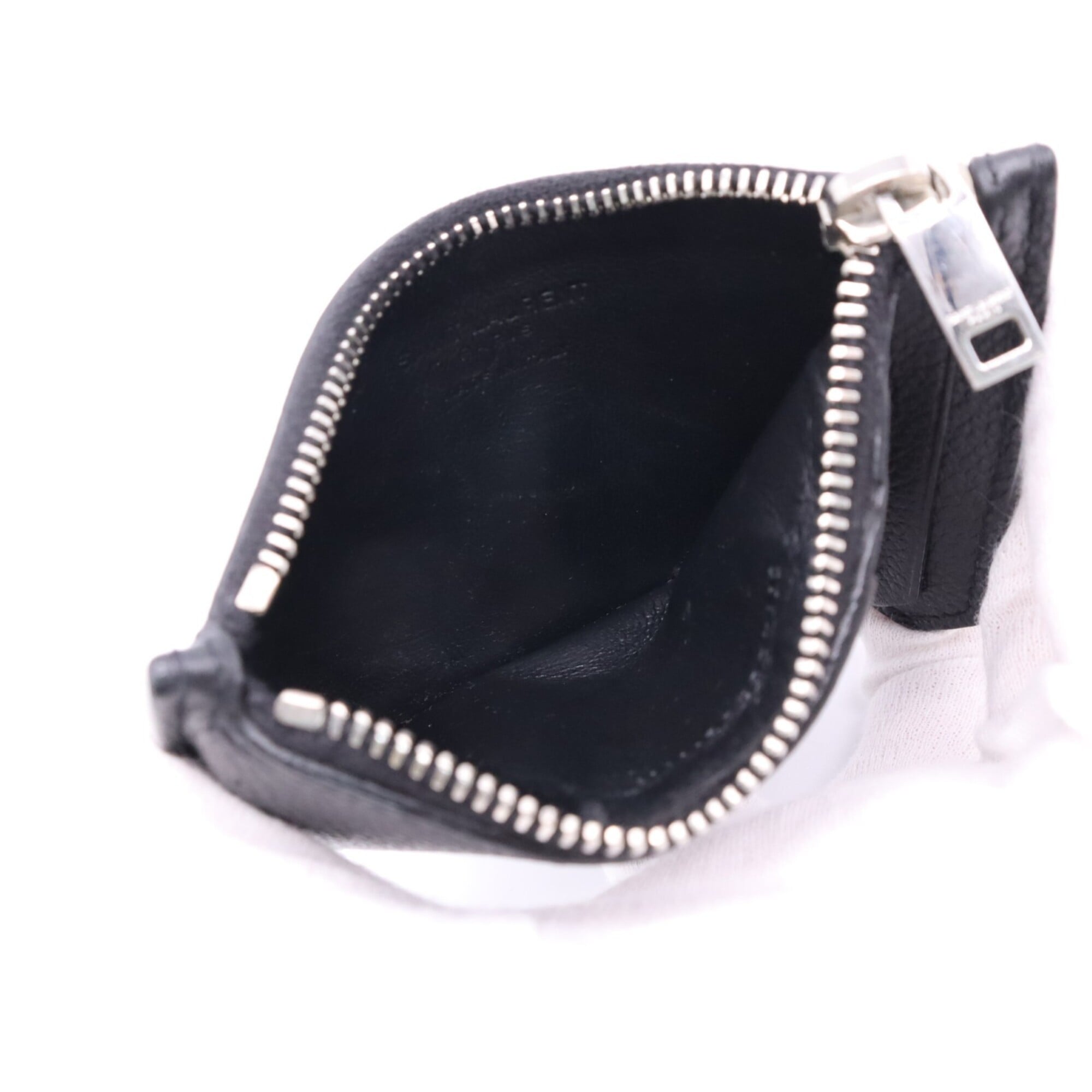 Yves Saint Laurent Black Leather Coin Purse/Coin Case (Pre-Owned)
