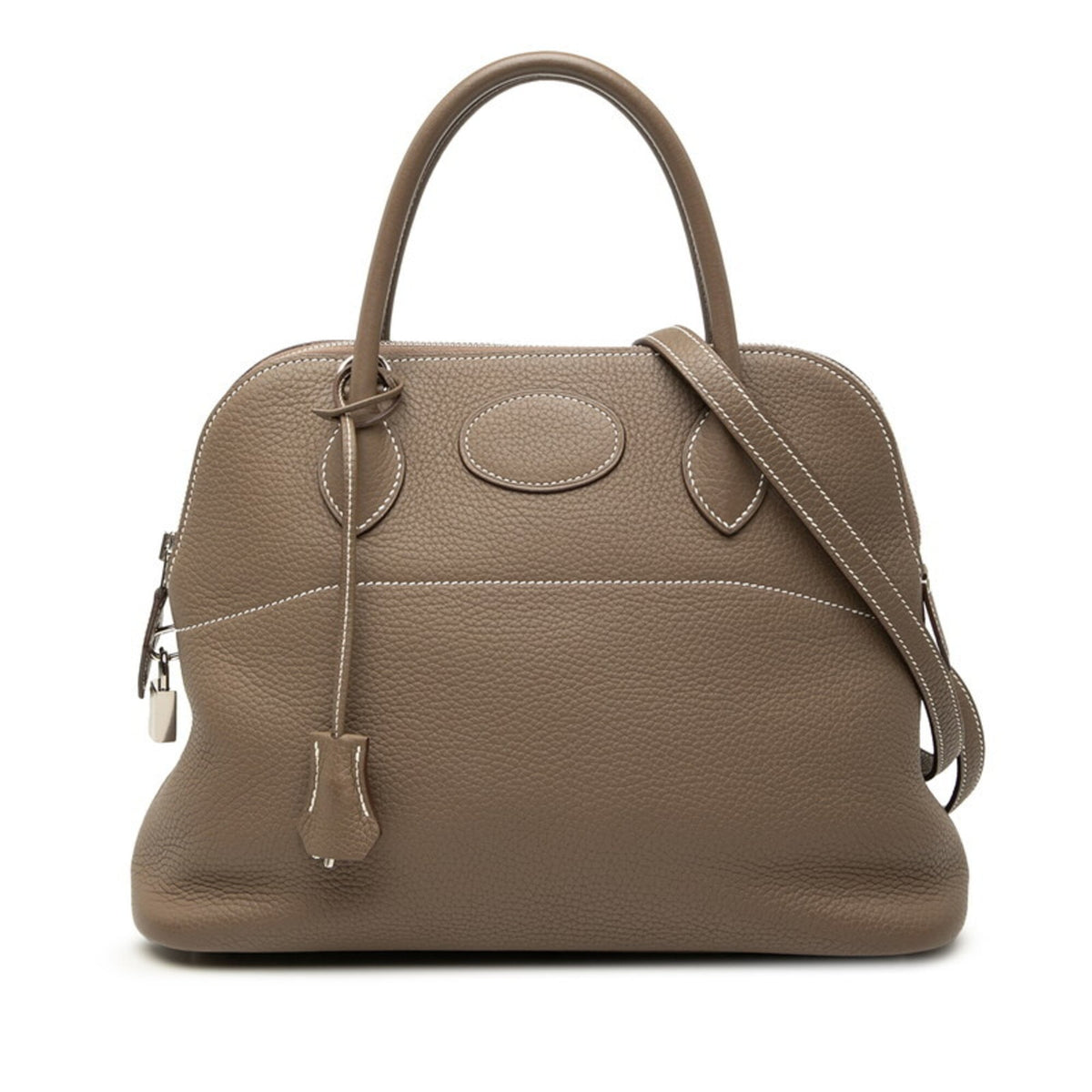 Hermes Bolide Etoupe Gray Grayish Taurillon Clemence Leather Handbag Shoulder Bag (Pre-Owned)
