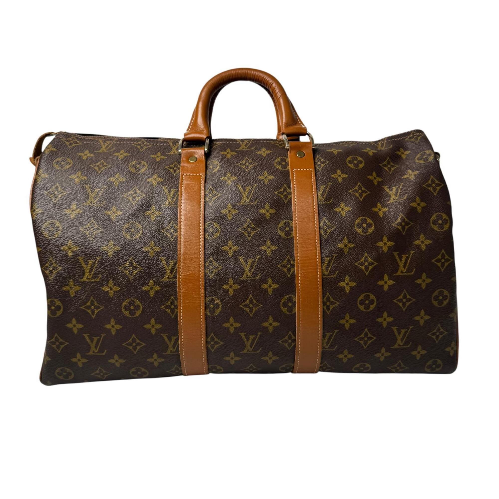 Louis Vuitton Brown Leather Pvc Boston Bag (Pre-Owned)