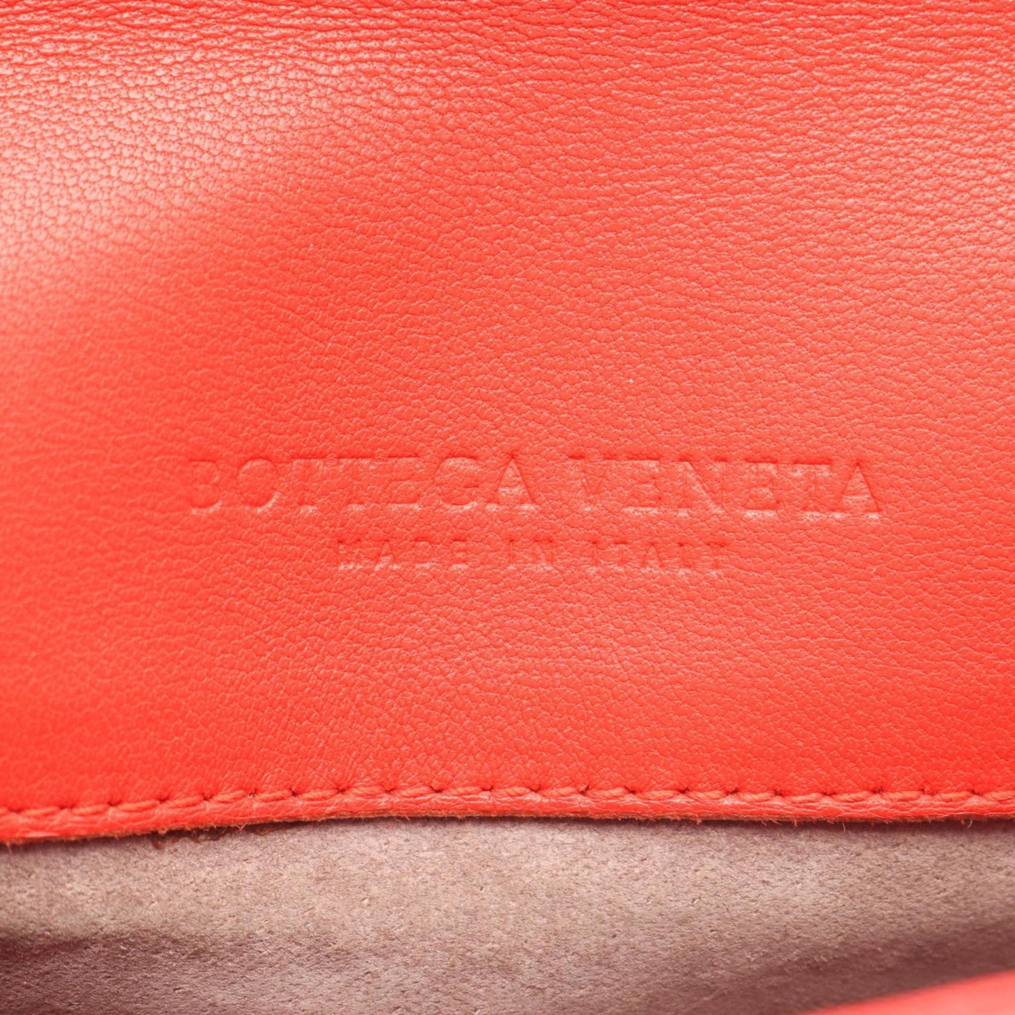Bottega Veneta Red Color Leather Shoulder Bag (Pre-Owned)