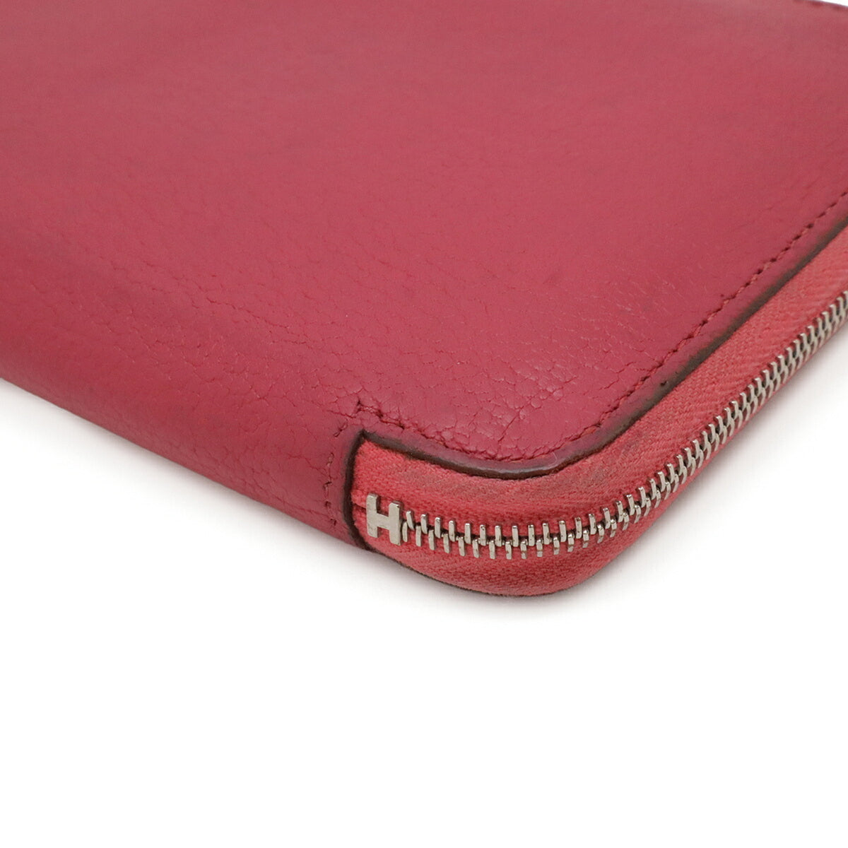 Hermes Fuchsia Chevre Leather Long Wallet (Bi-Fold) (Pre-Owned)
