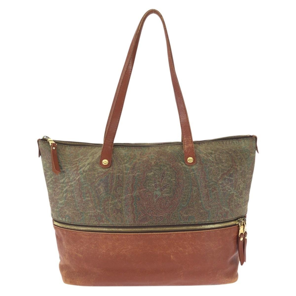 Etro Brown Pvc Leather Shoulder Bag Tote Bag (Pre-Owned)