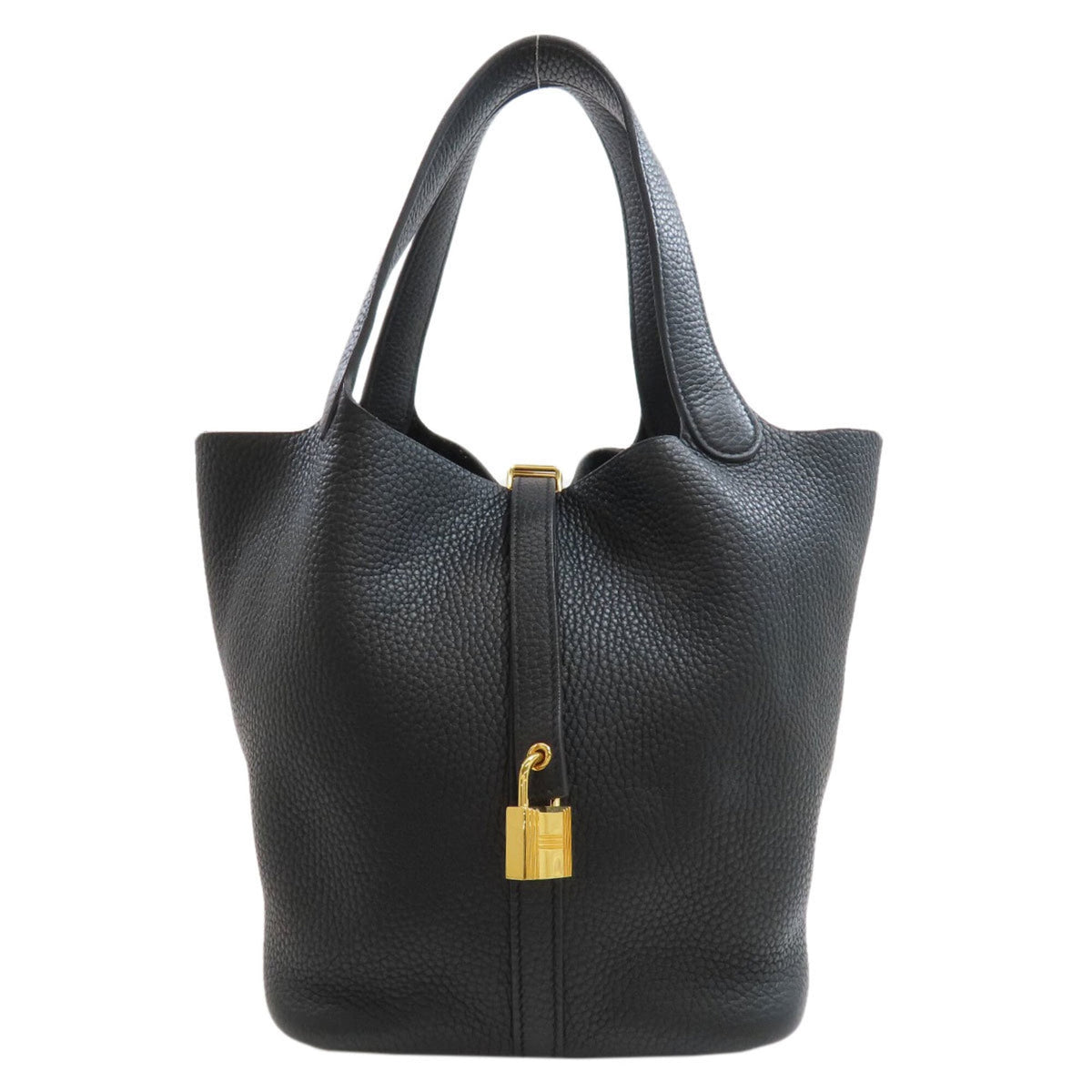 Hermes Picotin Black Taurillon Clemence Leather Handbag (Pre-Owned)