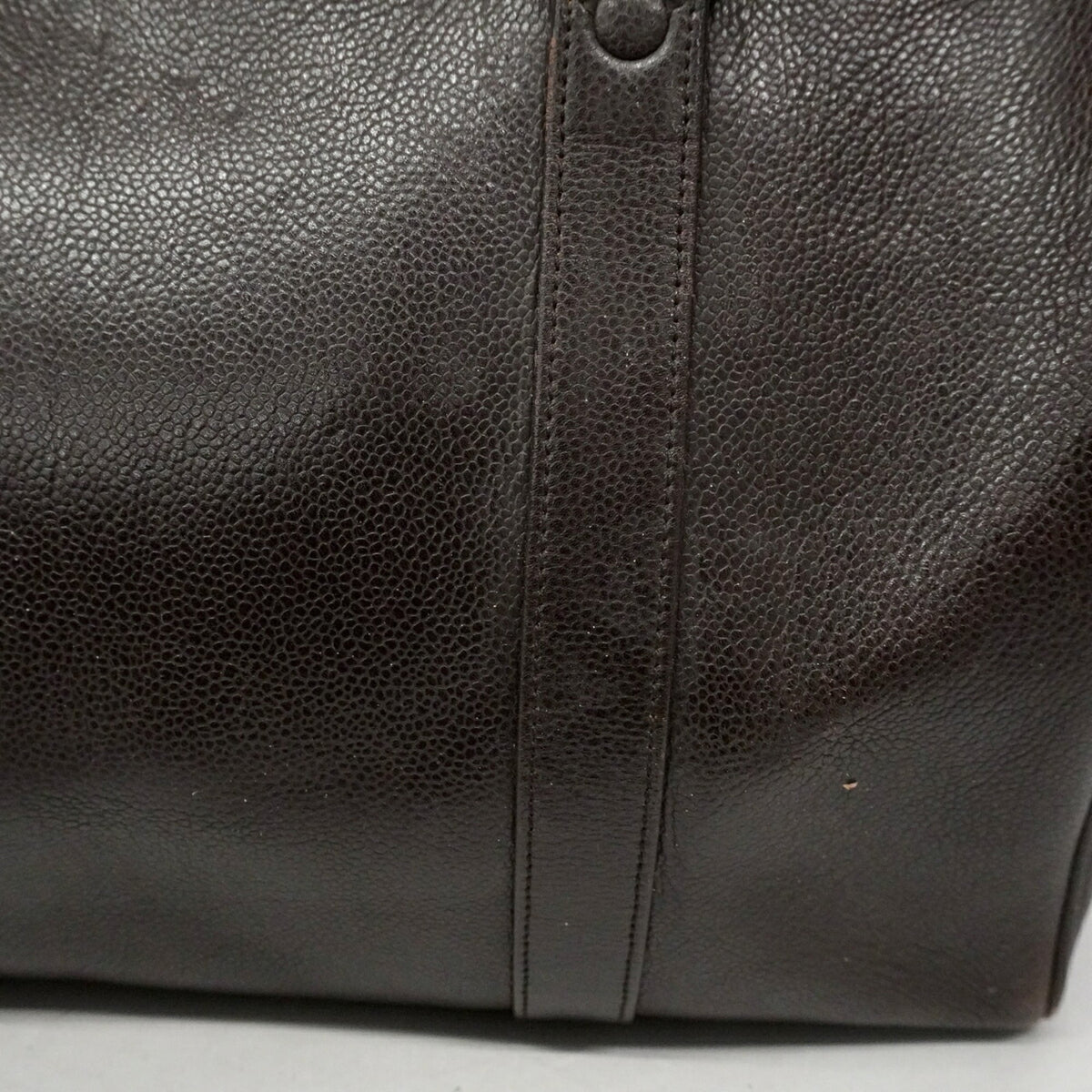 Chanel Brown Grained Calfskin Boston Bag (Pre-Owned)
