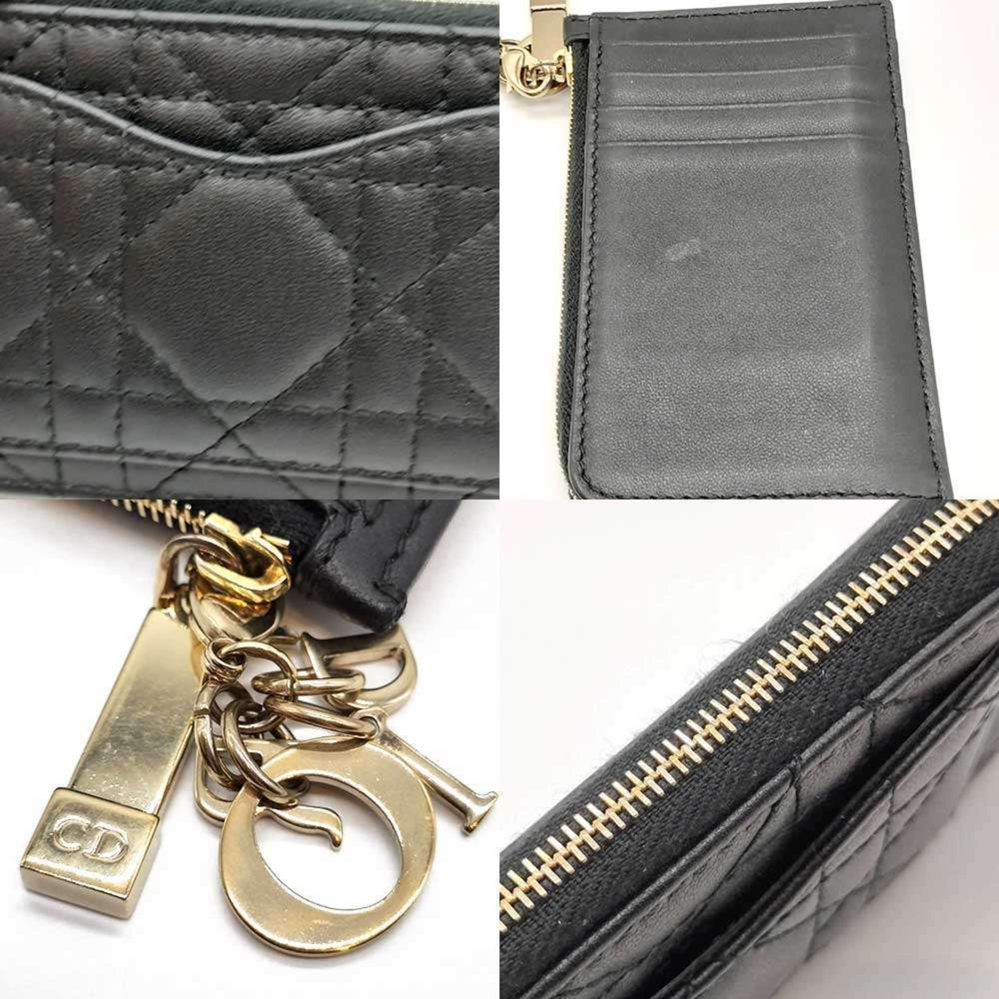 Christian Dior Black Leather Coin Purse/Coin Case (Pre-Owned)