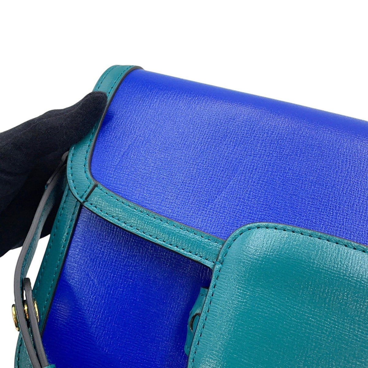 Gucci Blue Leather Handbag Shoulder Bag (Pre-Owned)