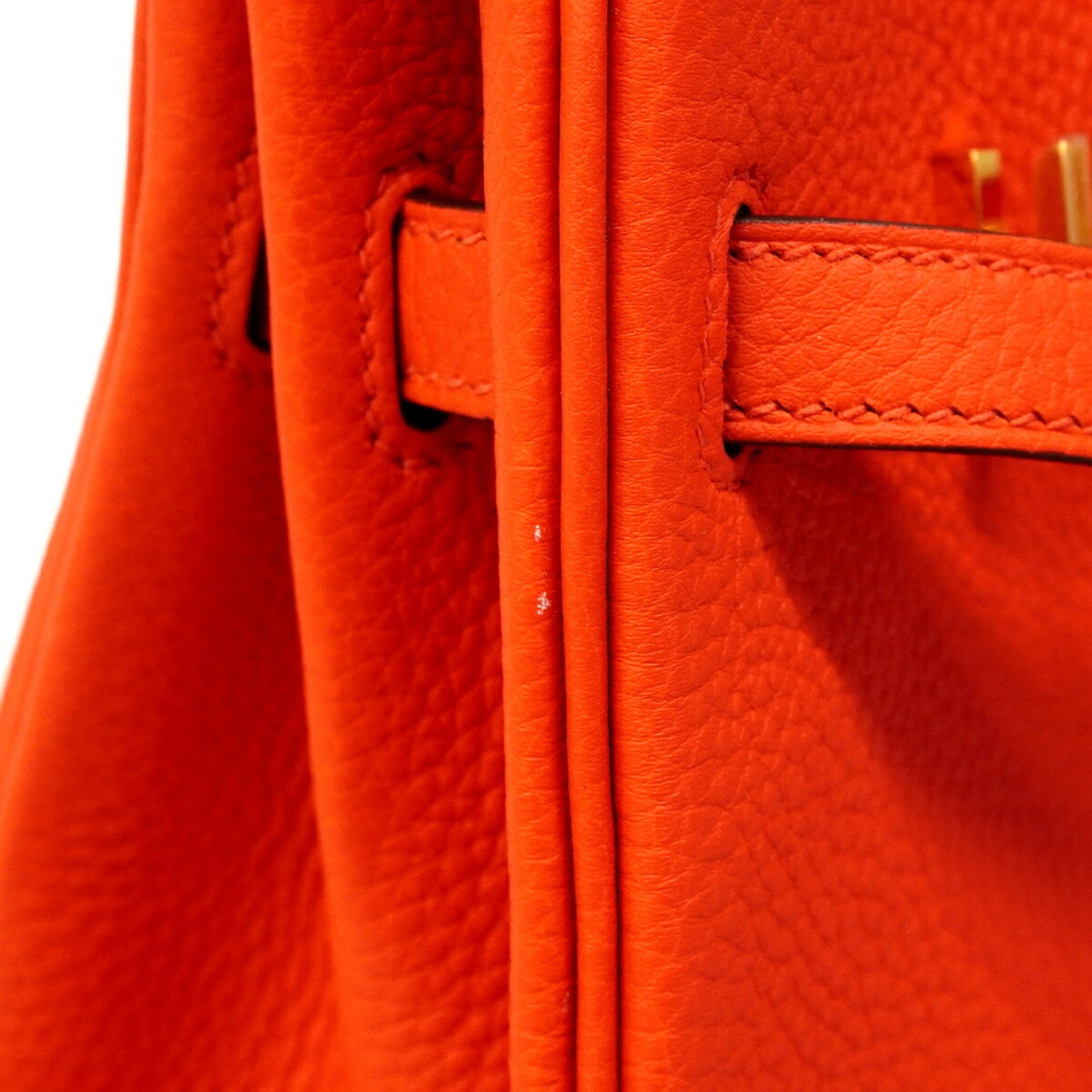 Hermes Red Color Togo Leather Handbag (Pre-Owned)