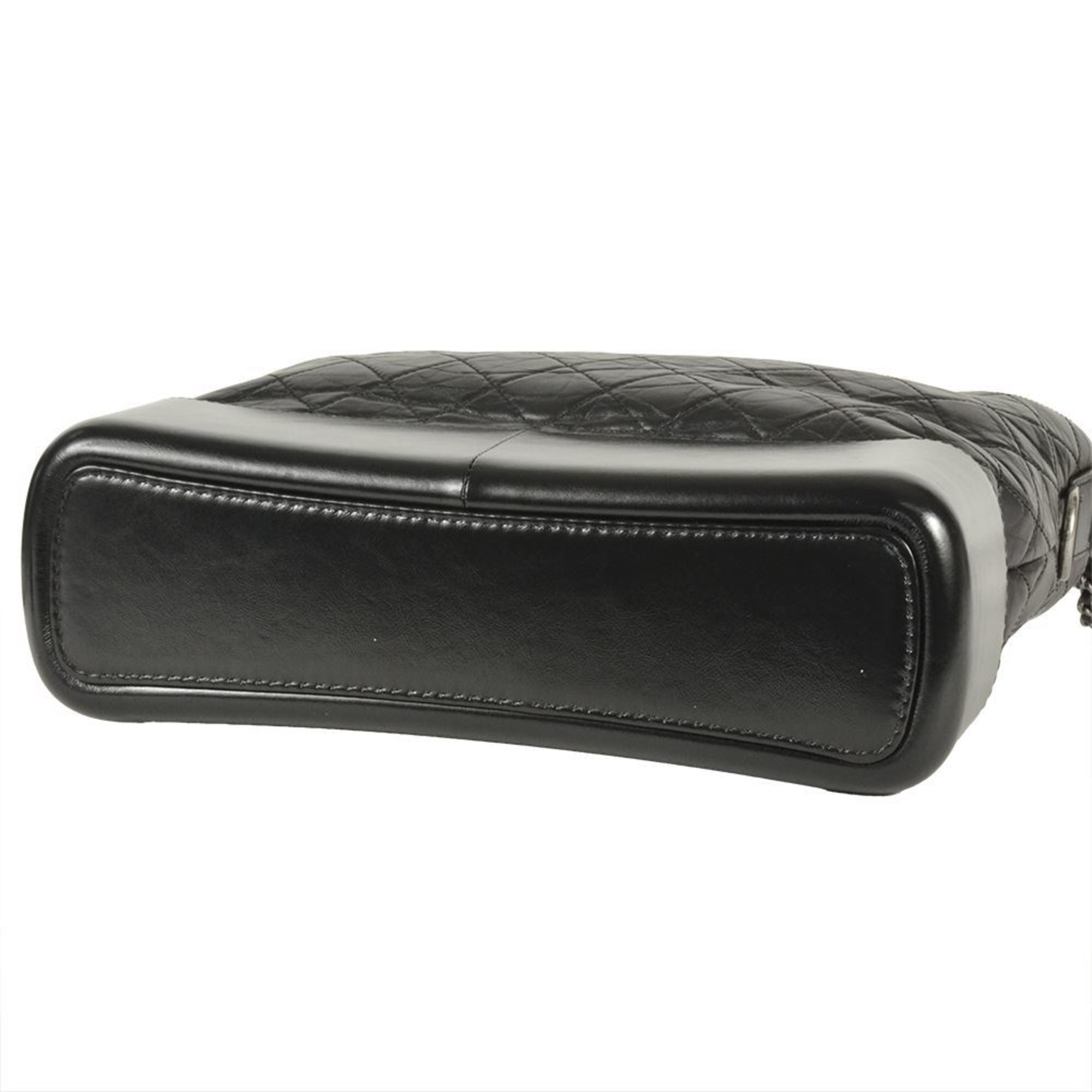 Chanel Gabriel Black Leather Shoulder Bag (Pre-Owned)