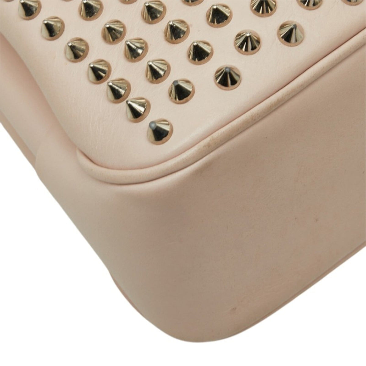 Christian Louboutin Light Pink Leather Metal Shoulder Bag (Pre-Owned)