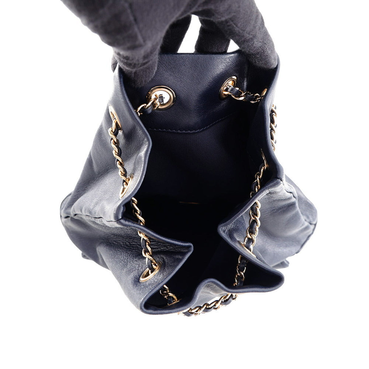 Chanel Matelasse Navy Leather Backpack (Pre-Owned)