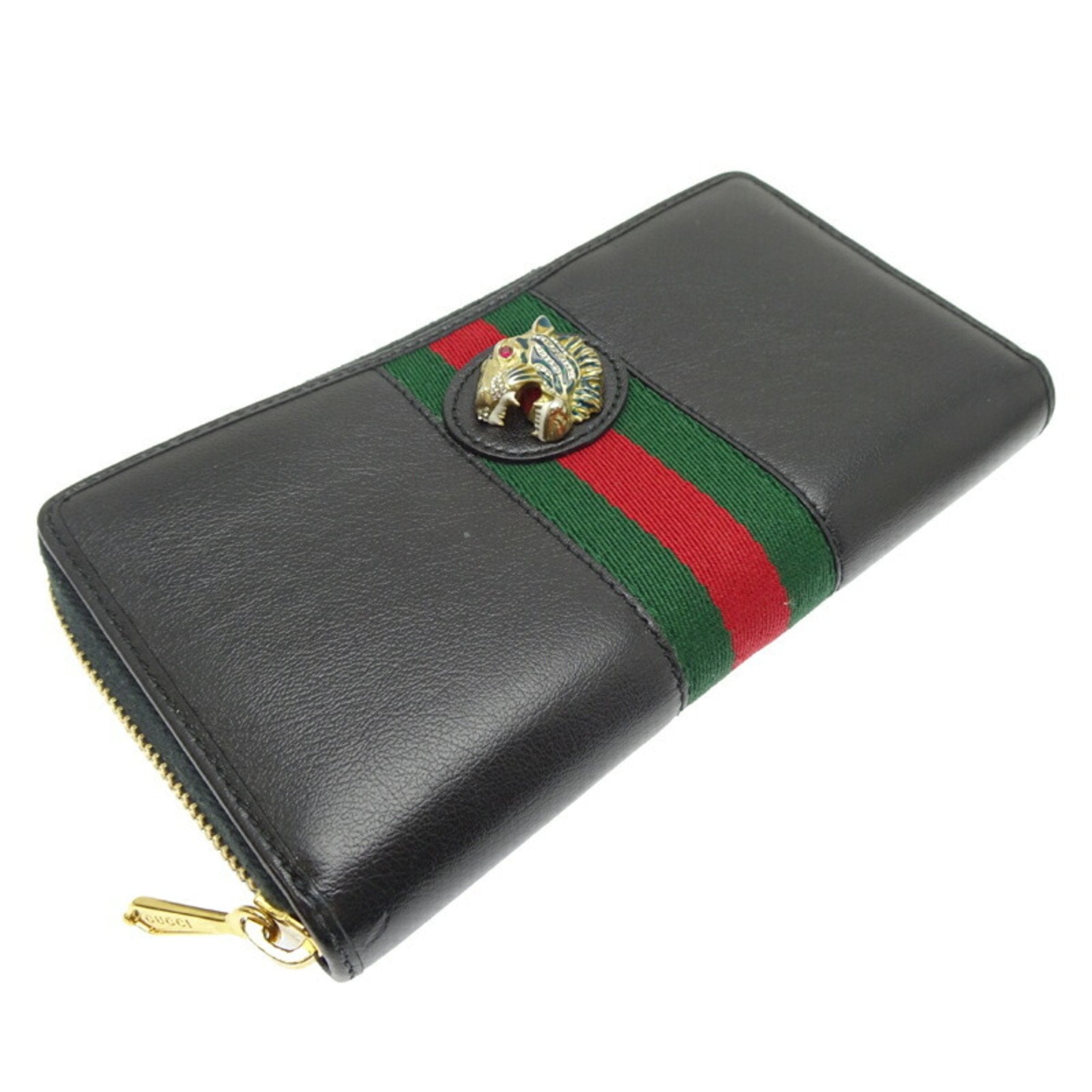 Gucci Black Leather Long Wallet (Bi-Fold) (Pre-Owned)