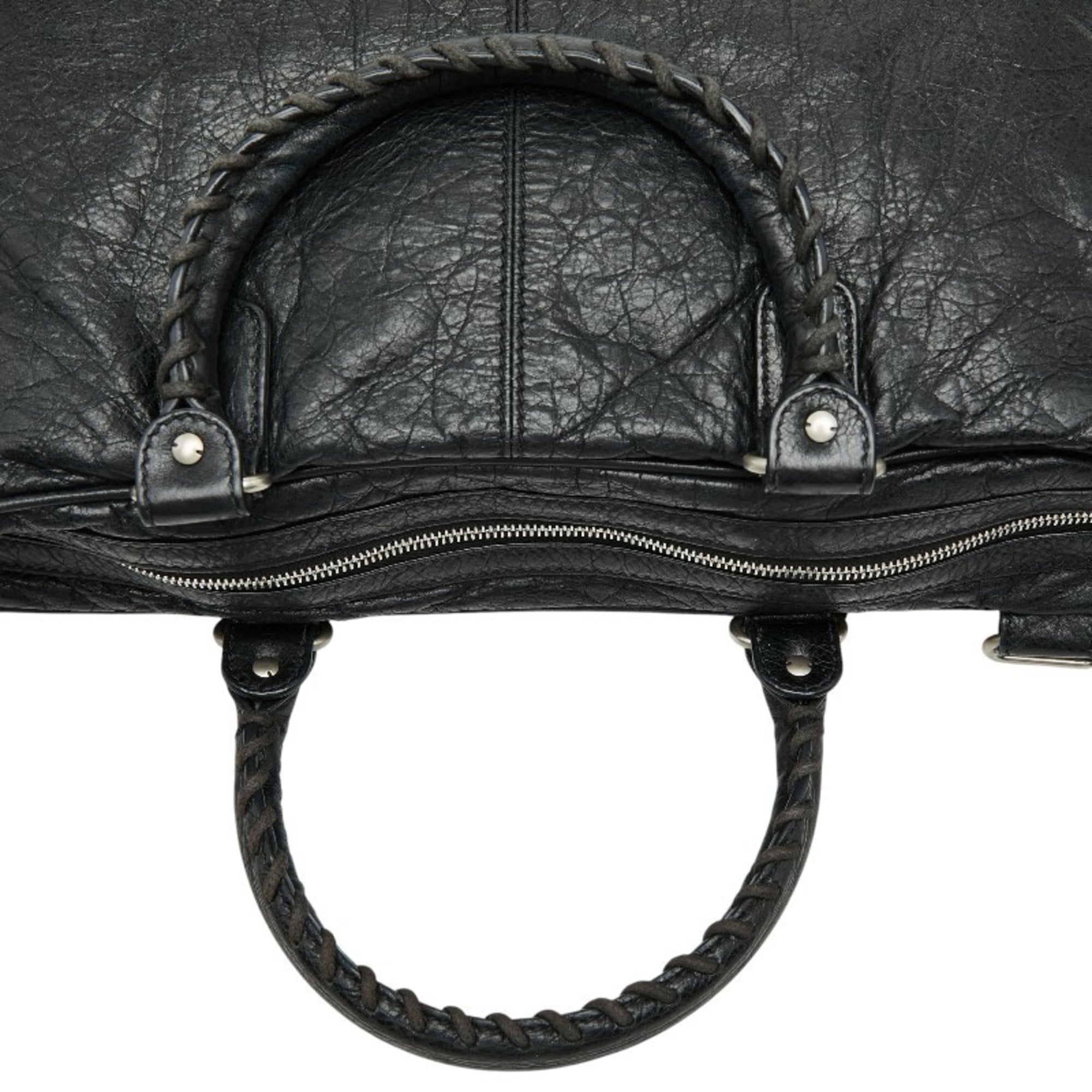 Balenciaga Black Leather Briefcase Shoulder Bag (Pre-Owned)