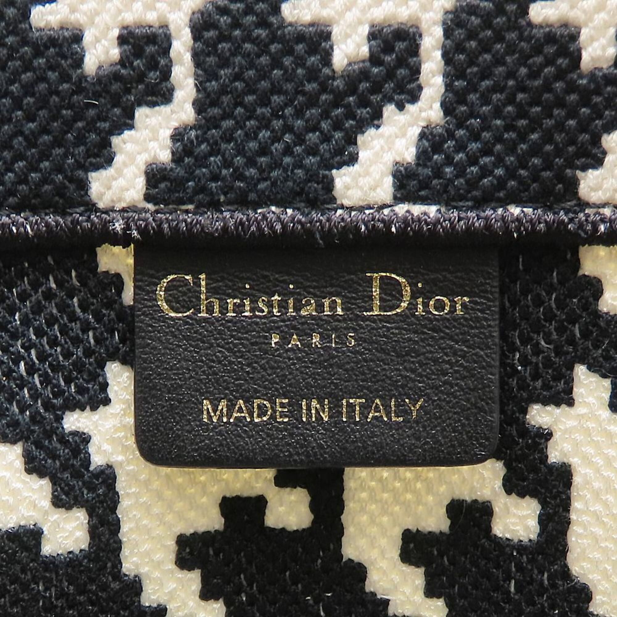 Christian Dior Black White Canvas Tote Bag (Pre-Owned)
