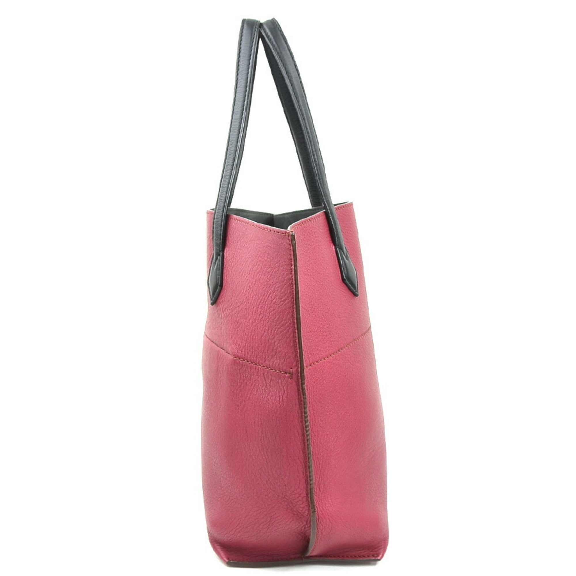 Fendi Black Bordeaux Leather Handbag Tote Bag (Pre-Owned)