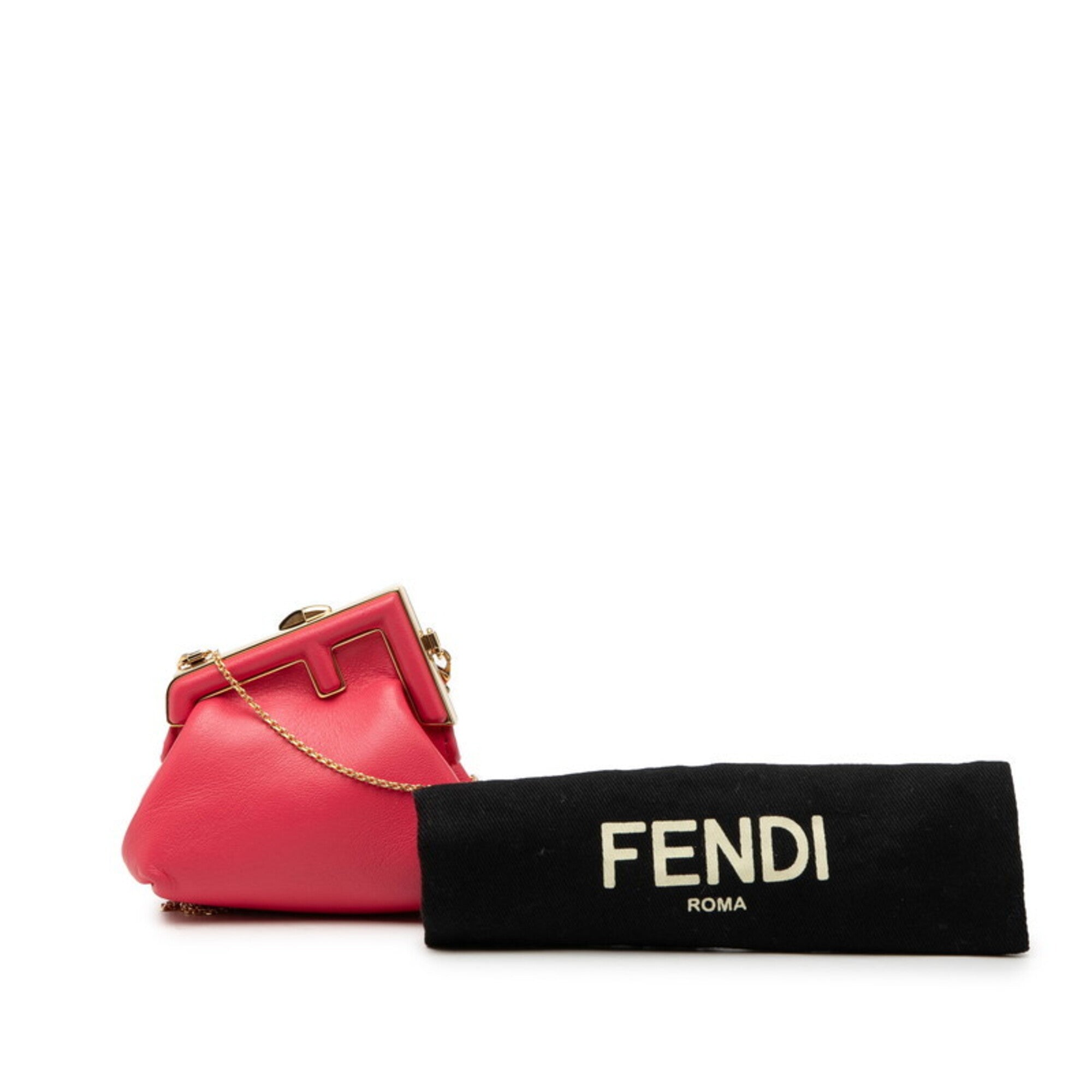 Fendi Pink Leather Shoulder Bag (Pre-Owned)