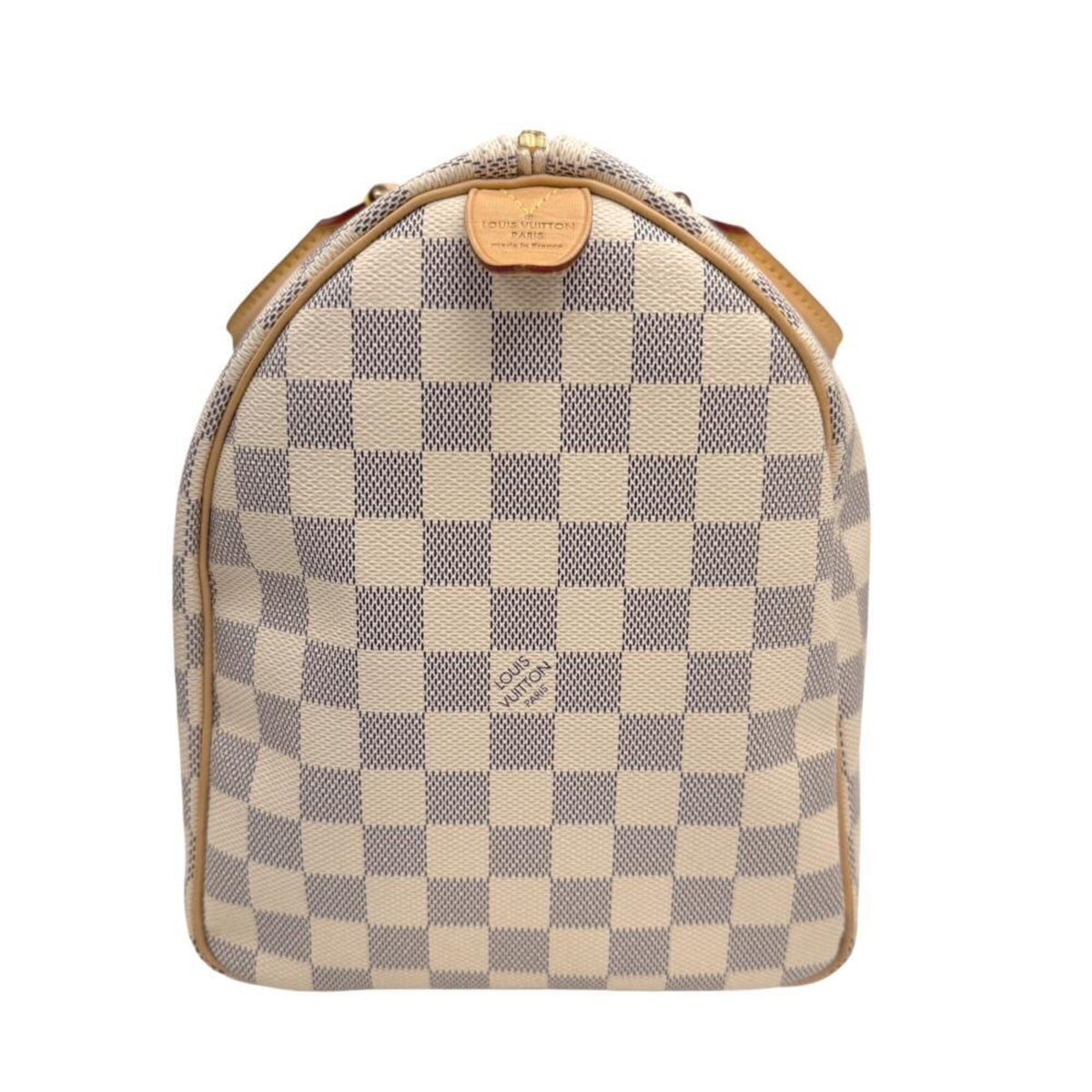 Louis Vuitton White Damier Azur Boston Bag Handbag (Pre-Owned)