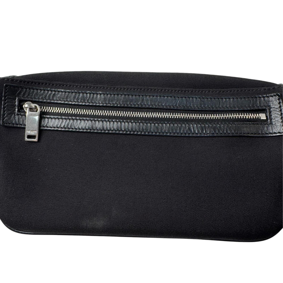 Saint Laurent Black Canvas Leather Pouch Sling Bag (Pre-Owned)