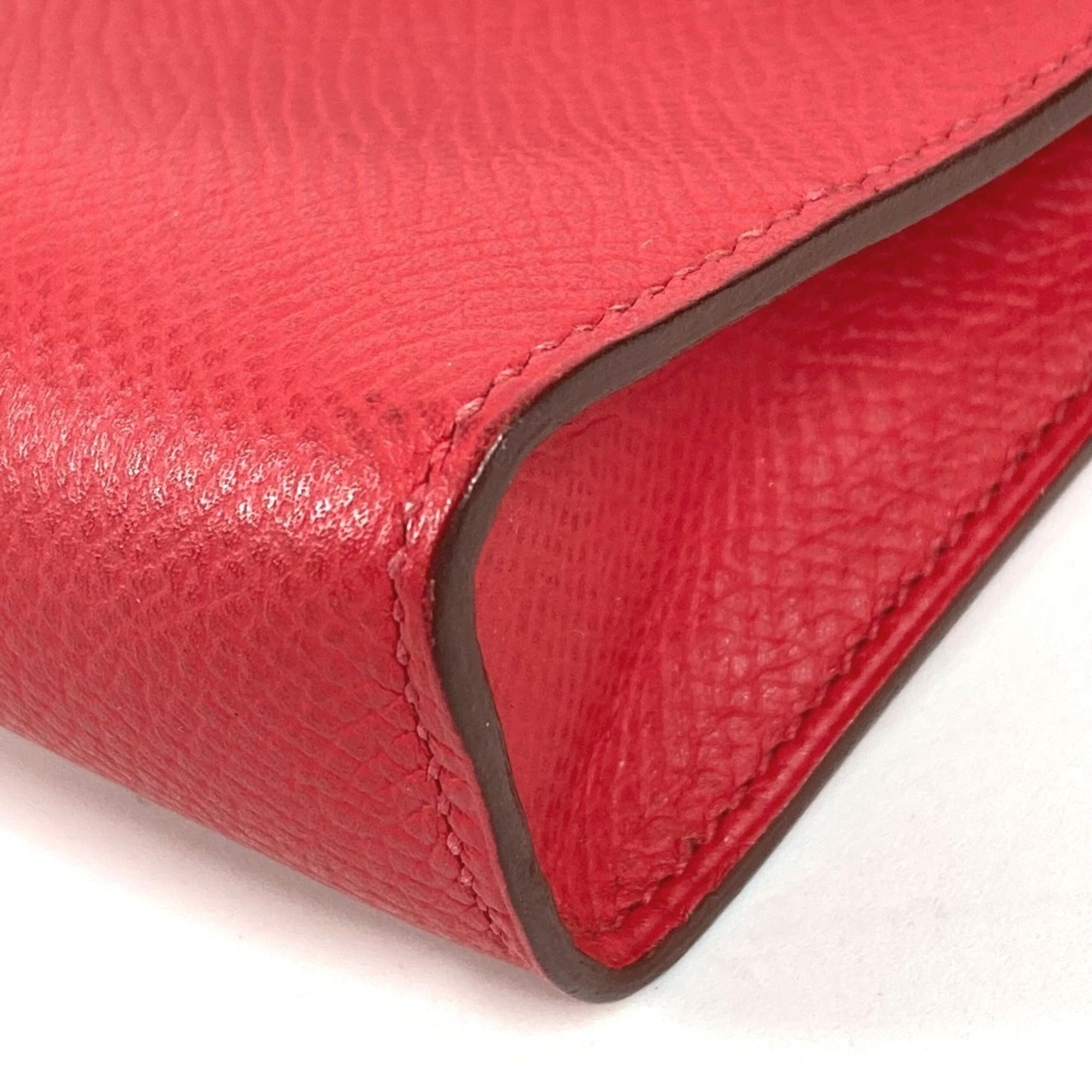 Hermes Red Color Leather Handbag Shoulder Bag (Pre-Owned)