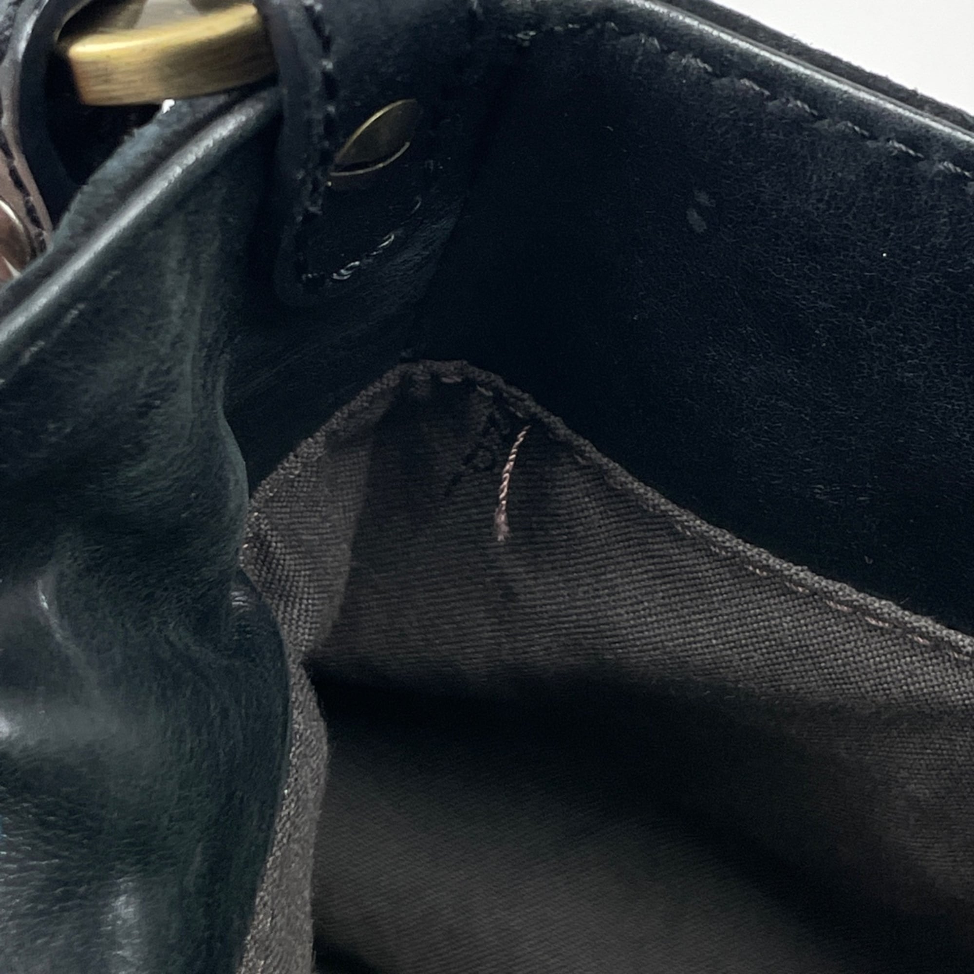 Fendi Zucca Black Suede Shoulder Bag (Pre-Owned)