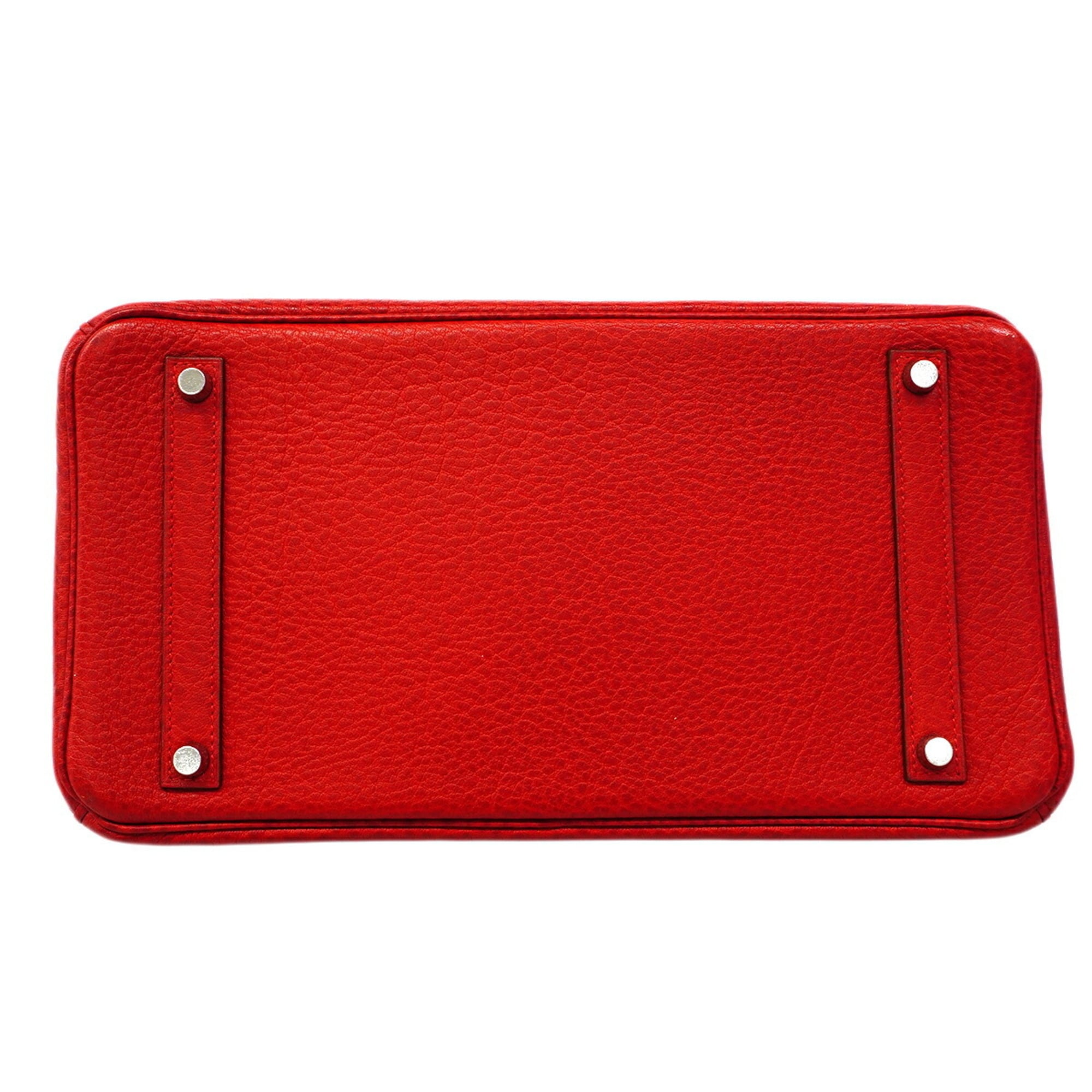 Hermes Rouge Vif Buffle Skipper Leather Handbag (Pre-Owned)