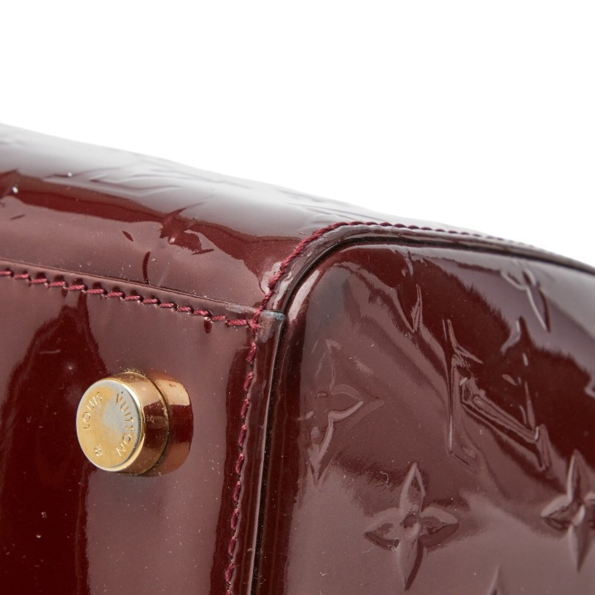 Louis Vuitton Red Color Rouge Rouge Fauviste Wine Patent Leather Handbag Shoulder Bag (Pre-Owned)