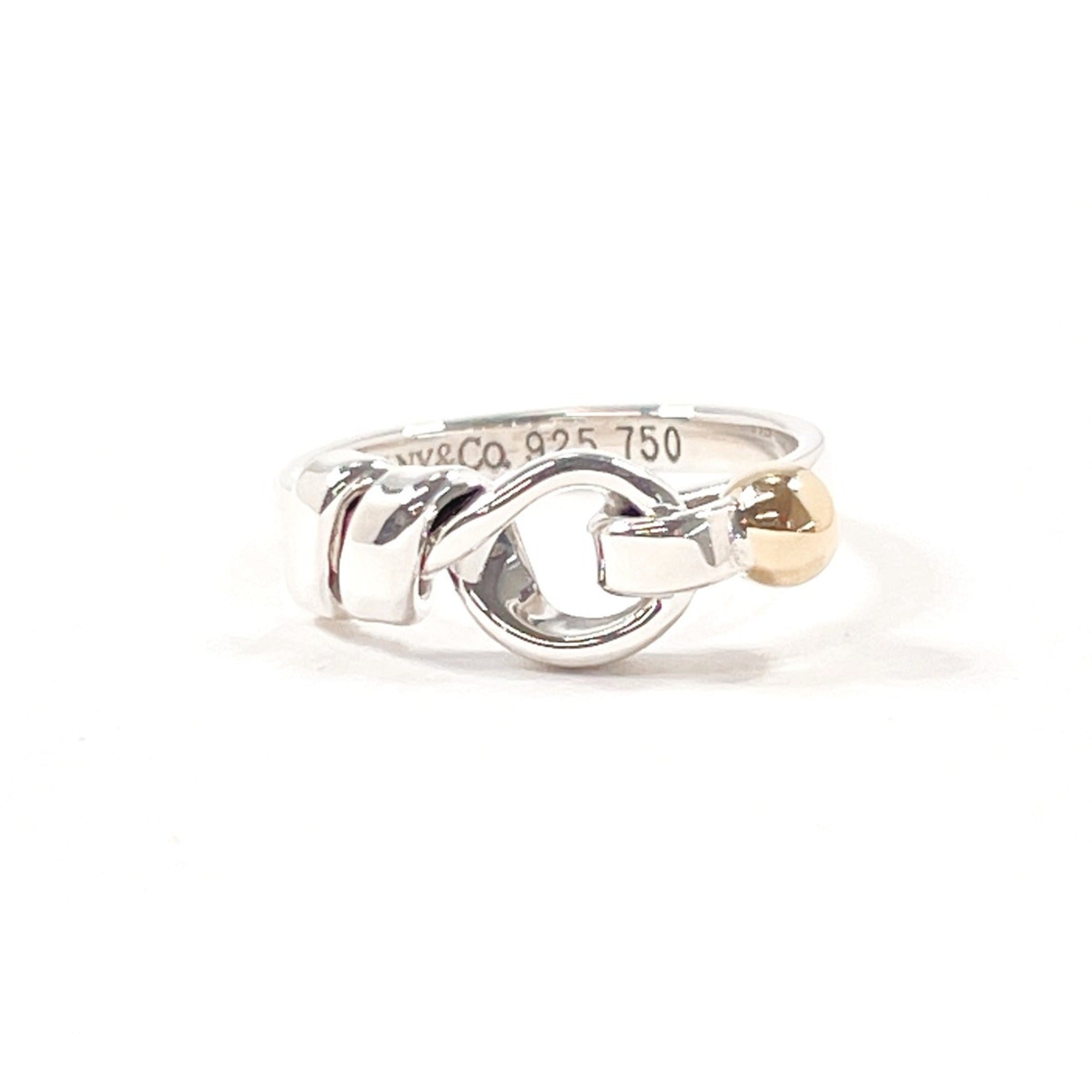 Tiffany Silver Yellow Gold Yellow Gold (18K) Silver 925 Band Ring (Pre-Owned)