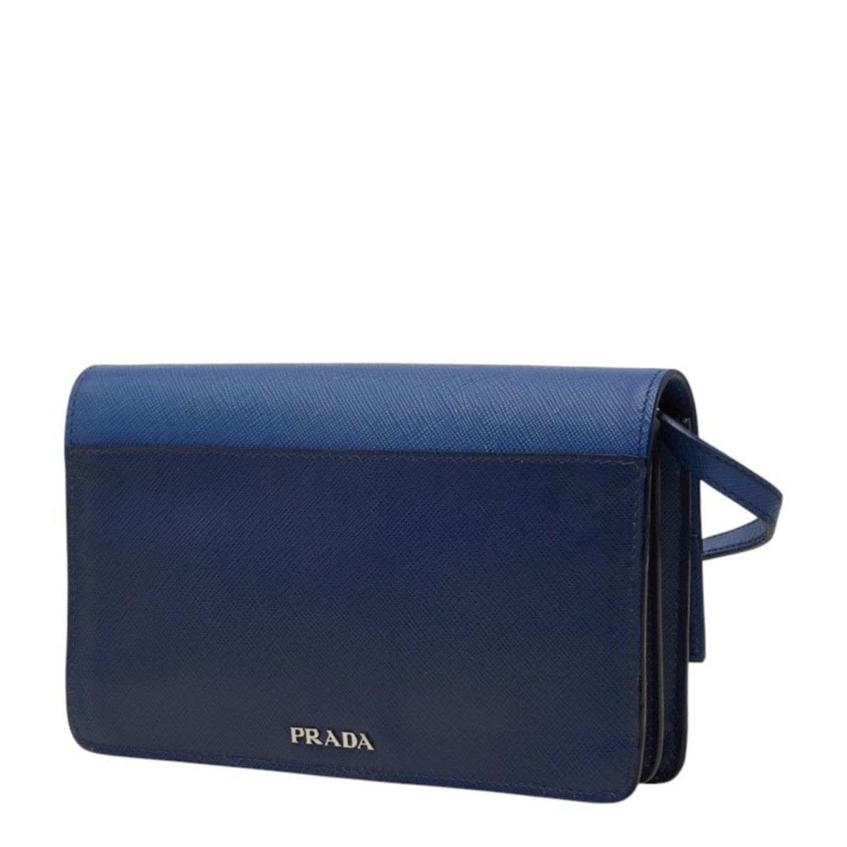 Prada Blue Navy Leather Shoulder Bag (Pre-Owned)