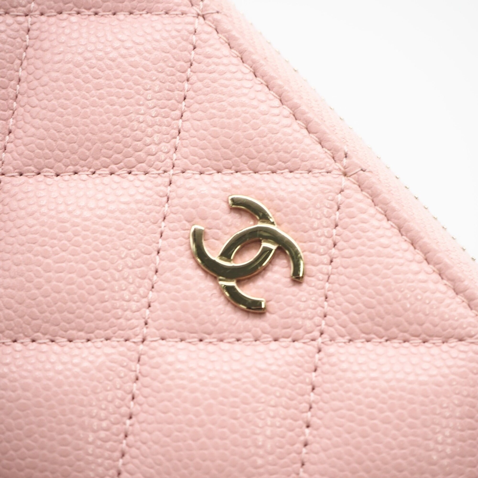 Chanel Matelasse Pink Grained Calfskin Coin Purse/Coin Case (Pre-Owned)