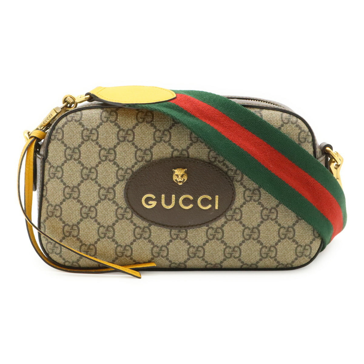 Gucci Beige Brown Green Red Color Yellow Gg Supreme Canvas Pvc Clutch Bag Handbag Shoulder Bag (Pre-Owned)