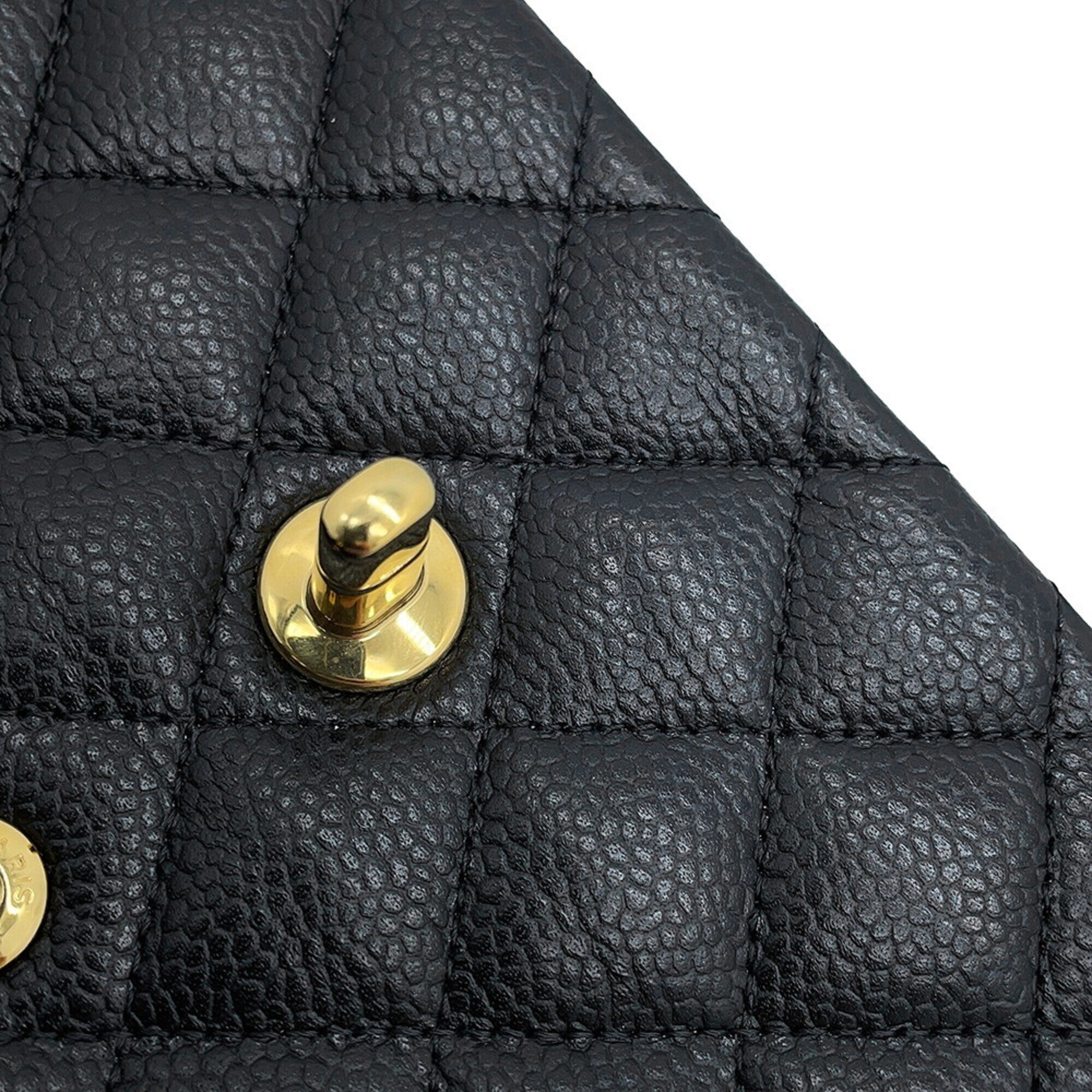 Chanel Matelasse Black Grained Calfskin Handbag Shoulder Bag (Pre-Owned)