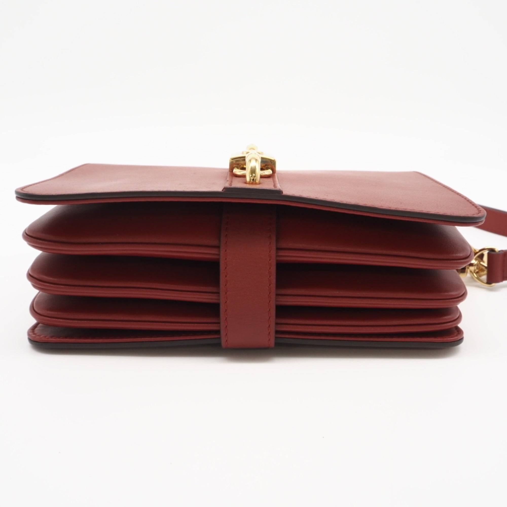 Louis Vuitton Brown Red Color Canvas Leather Shoulder Bag (Pre-Owned)