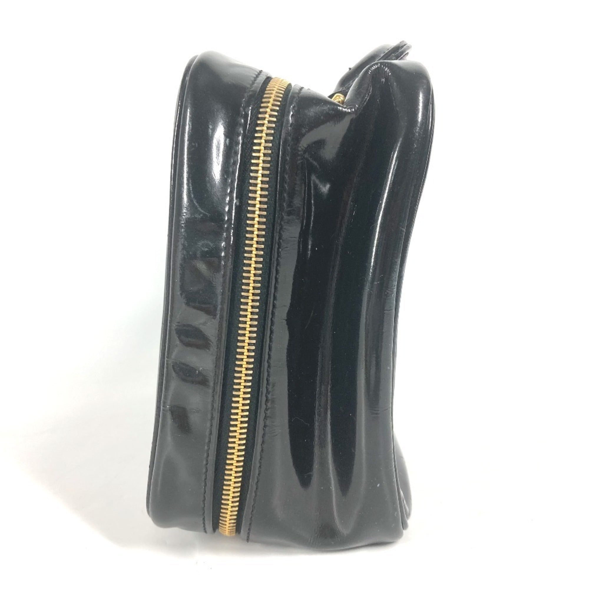 Chanel Black Leather Handbag Vanity Bag (Pre-Owned)