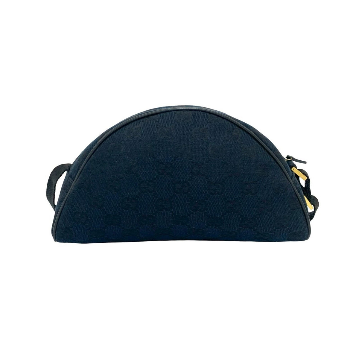 Gucci Black Navy Canvas Leather Handbag Pouch Shoulder Bag (Pre-Owned)