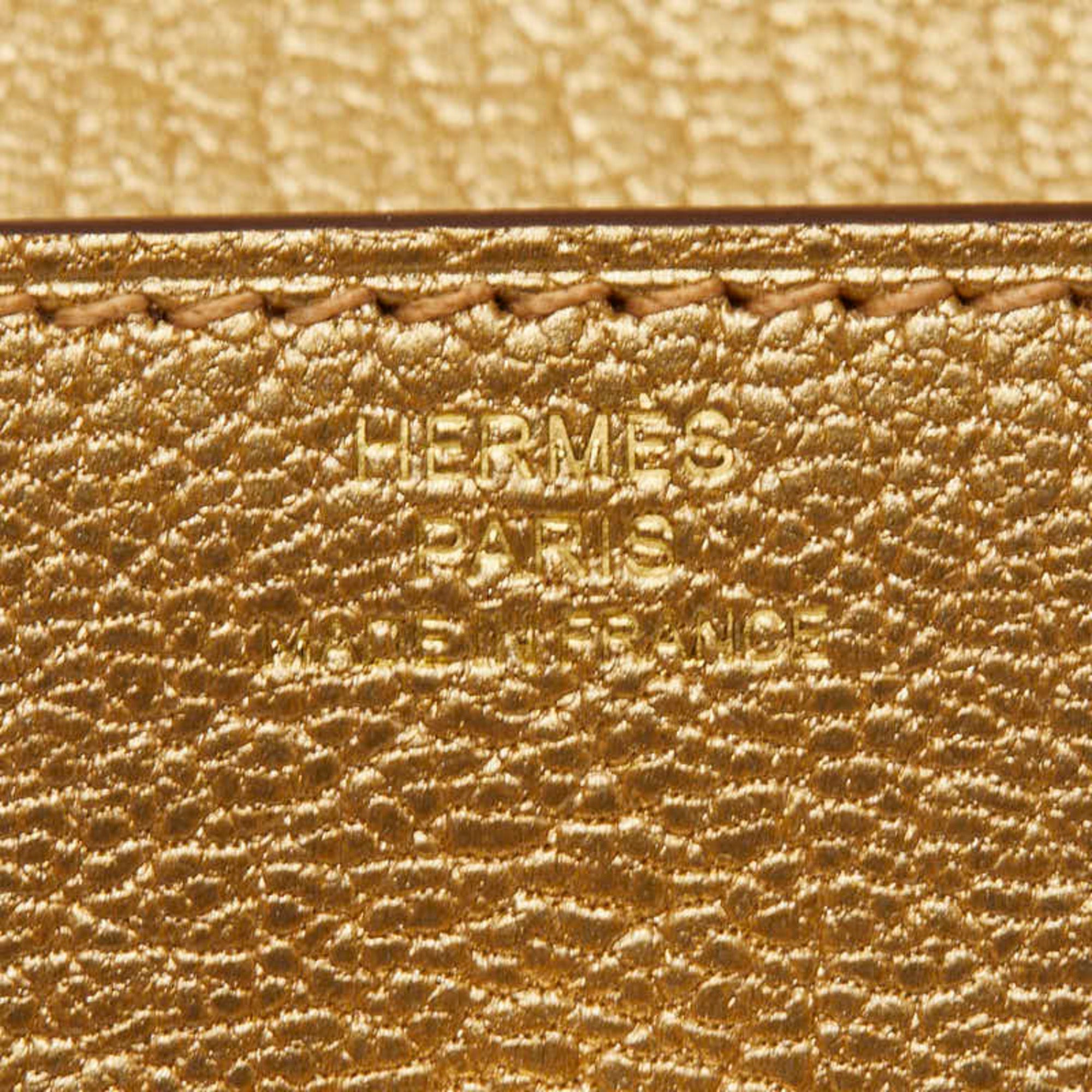 Hermes Gold Chevre Leather Long Wallet (Bi-Fold) (Pre-Owned)