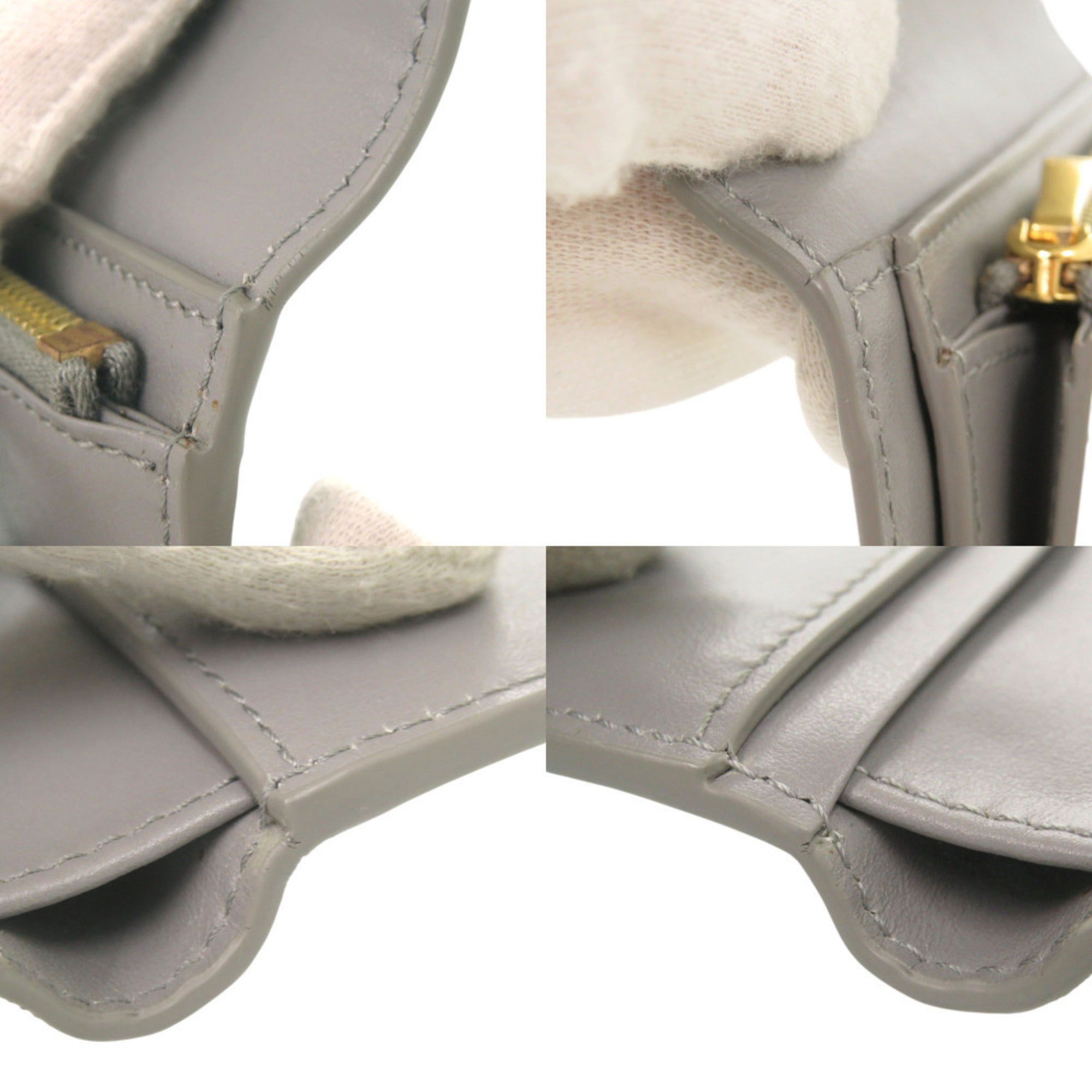 Celine Gray Leather Wallet (Tri-Fold) (Pre-Owned)
