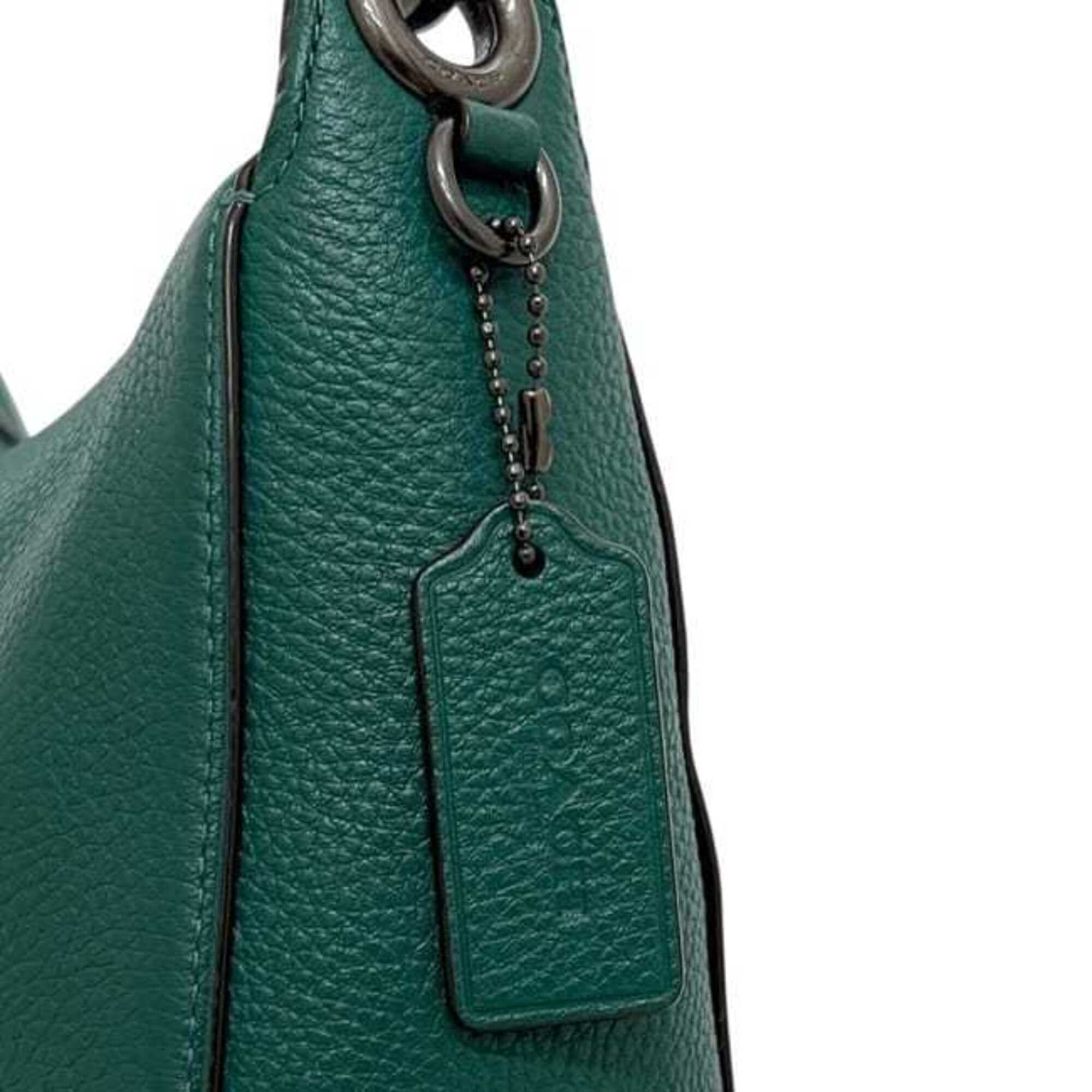 Coach Green Leather Shoulder Bag (Pre-Owned)
