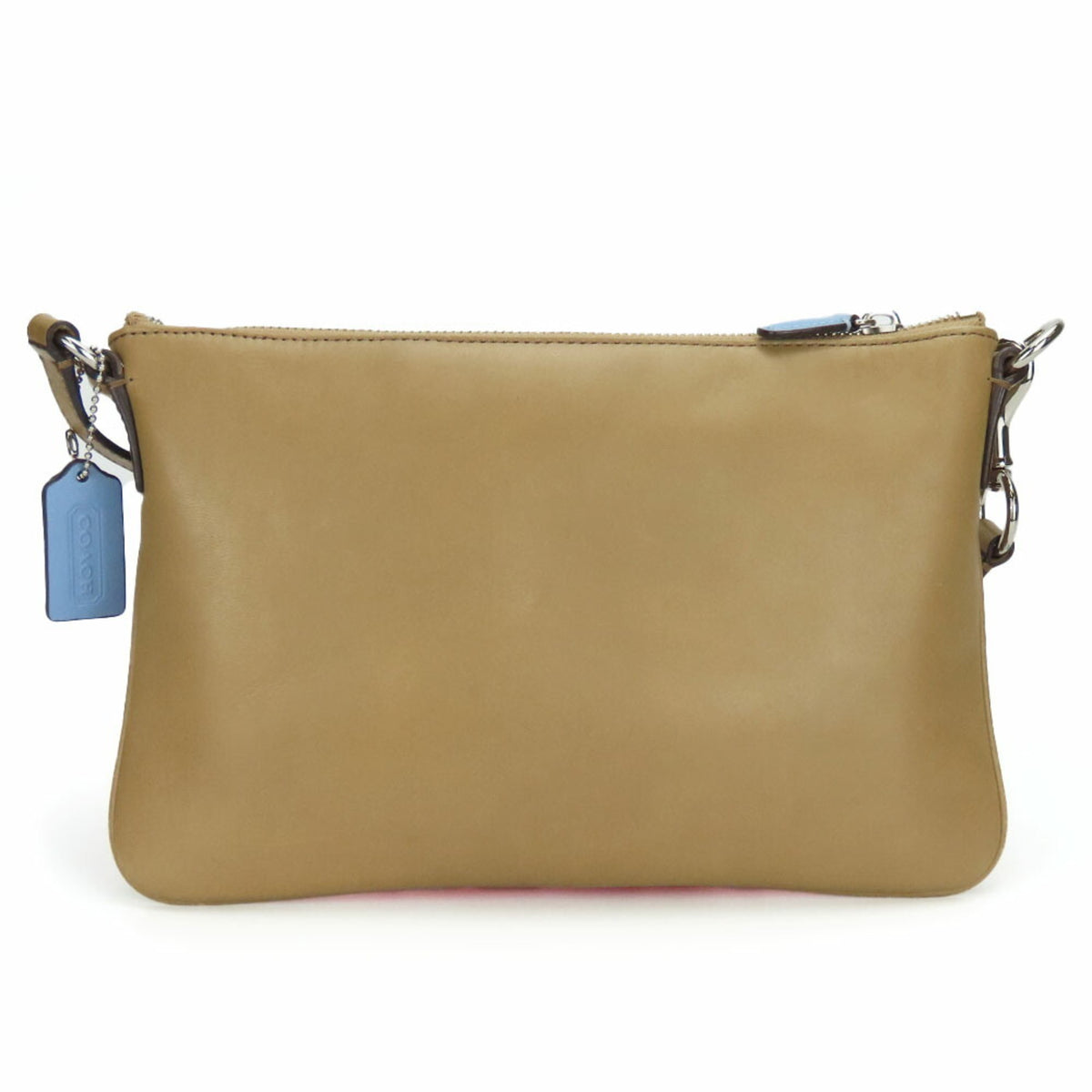 Coach Beige Pink Leather Shoulder Bag (Pre-Owned)