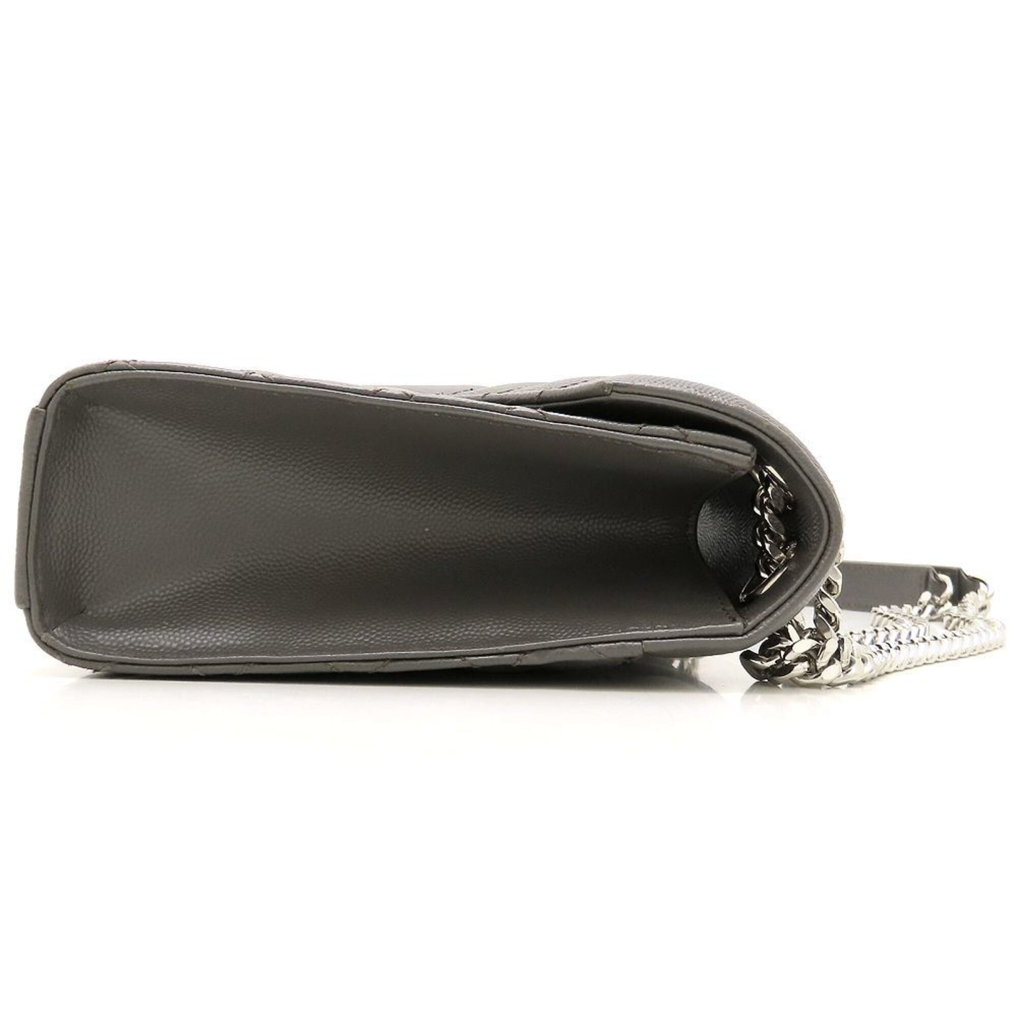 Yves Saint Laurent Gray Leather Shoulder Bag (Pre-Owned)