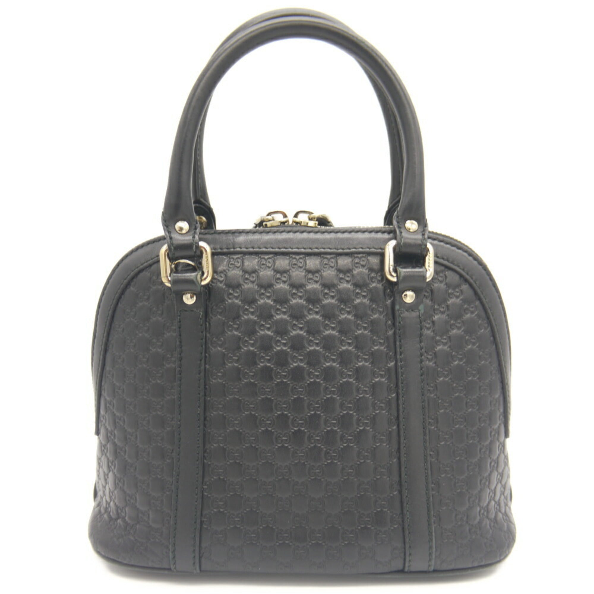 Gucci Black Micro Gg Leather Handbag Shoulder Bag (Pre-Owned)