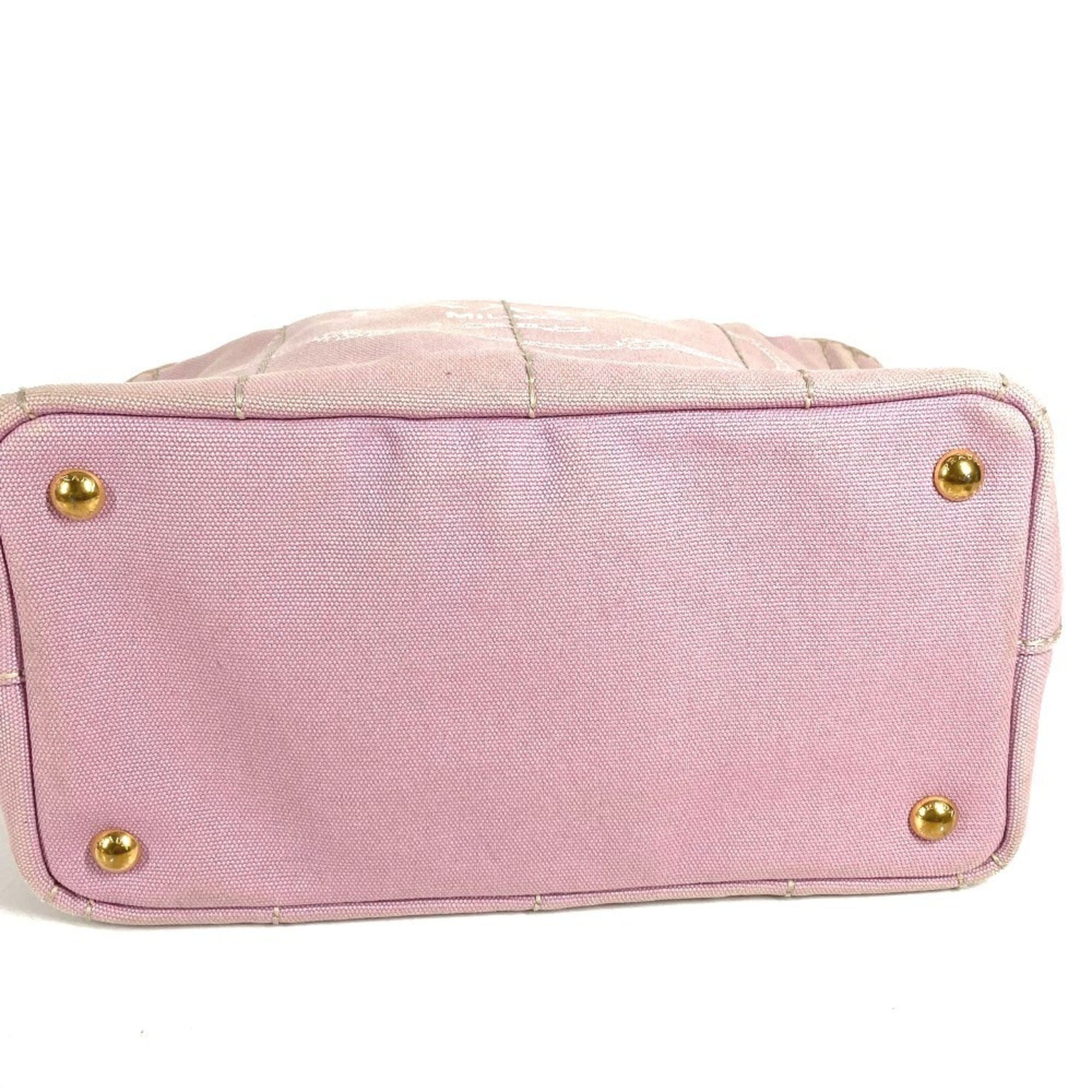 Prada Pink Canvas Handbag Shoulder Bag Tote Bag (Pre-Owned)