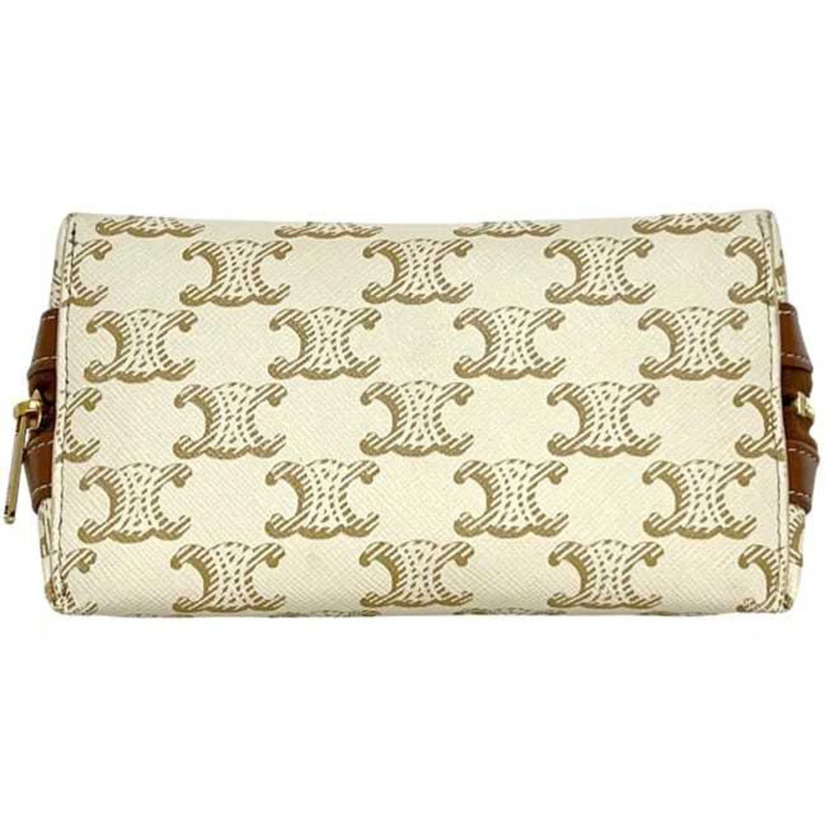 Celine Brown White Pvc Leather Pouch (Pre-Owned)