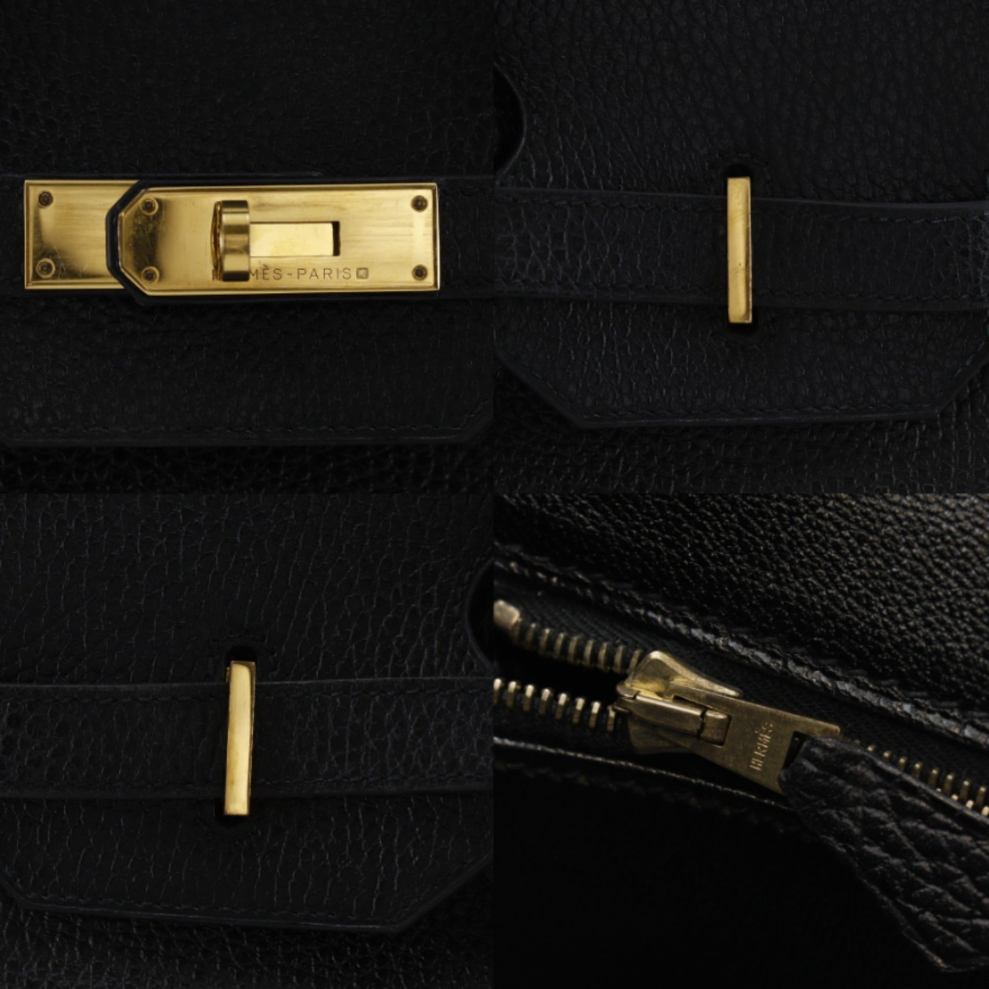 Hermes Birkin Black Fjord Leather Handbag (Pre-Owned)