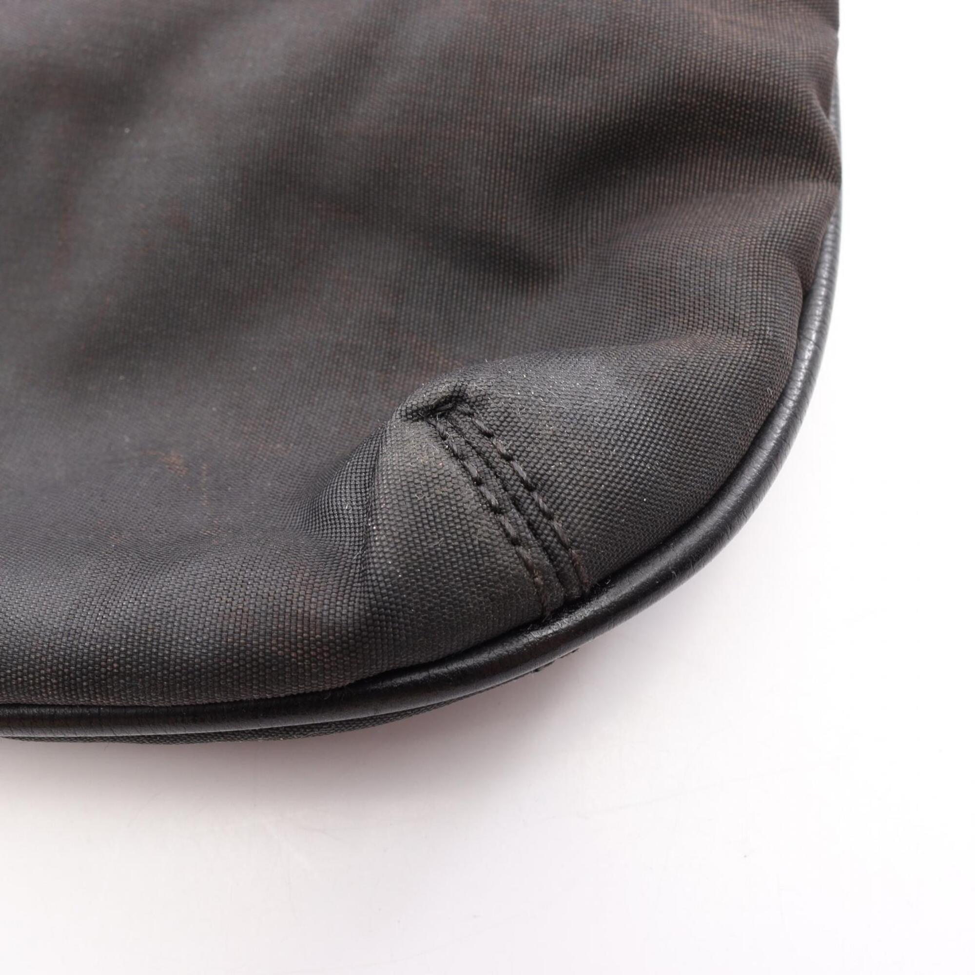 Loewe Black Nylon Leather Handbag Shoulder Bag (Pre-Owned)