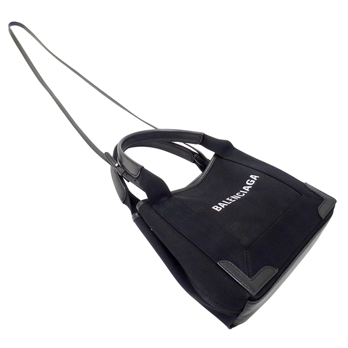 Balenciaga Black Canvas Handbag Pouch Shoulder Bag (Pre-Owned)