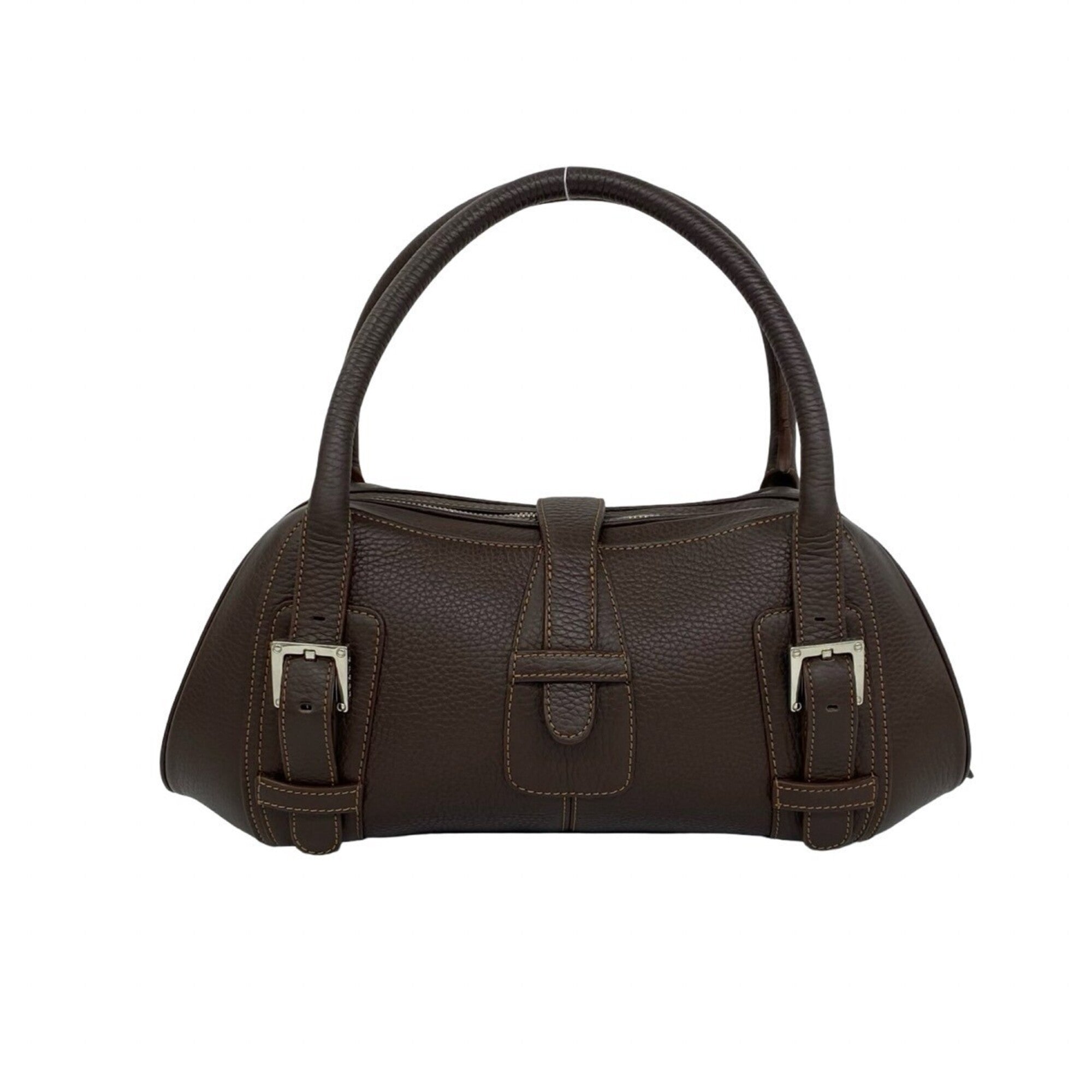 Loewe Brown Leather Boston Bag Handbag (Pre-Owned)