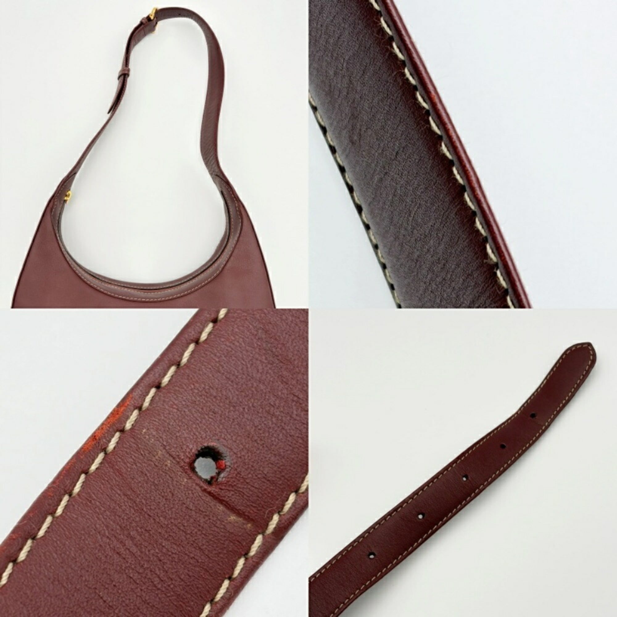 Cartier Bordeaux Leather Shoulder Bag (Pre-Owned)