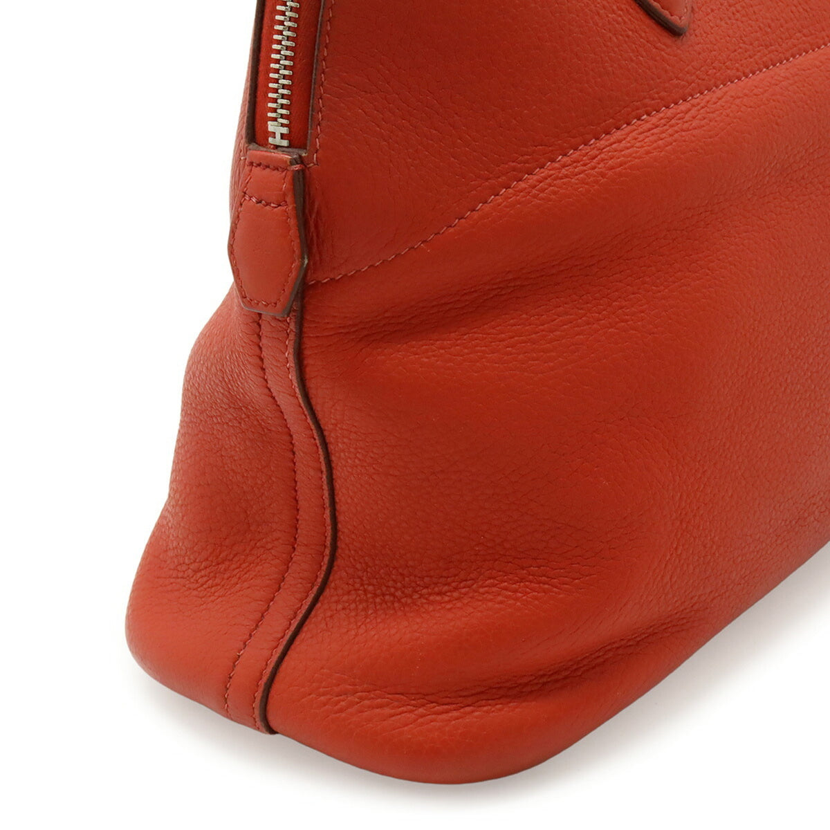 Hermes Red Color Taurillon Clemence Leather Handbag Tote Bag (Pre-Owned)