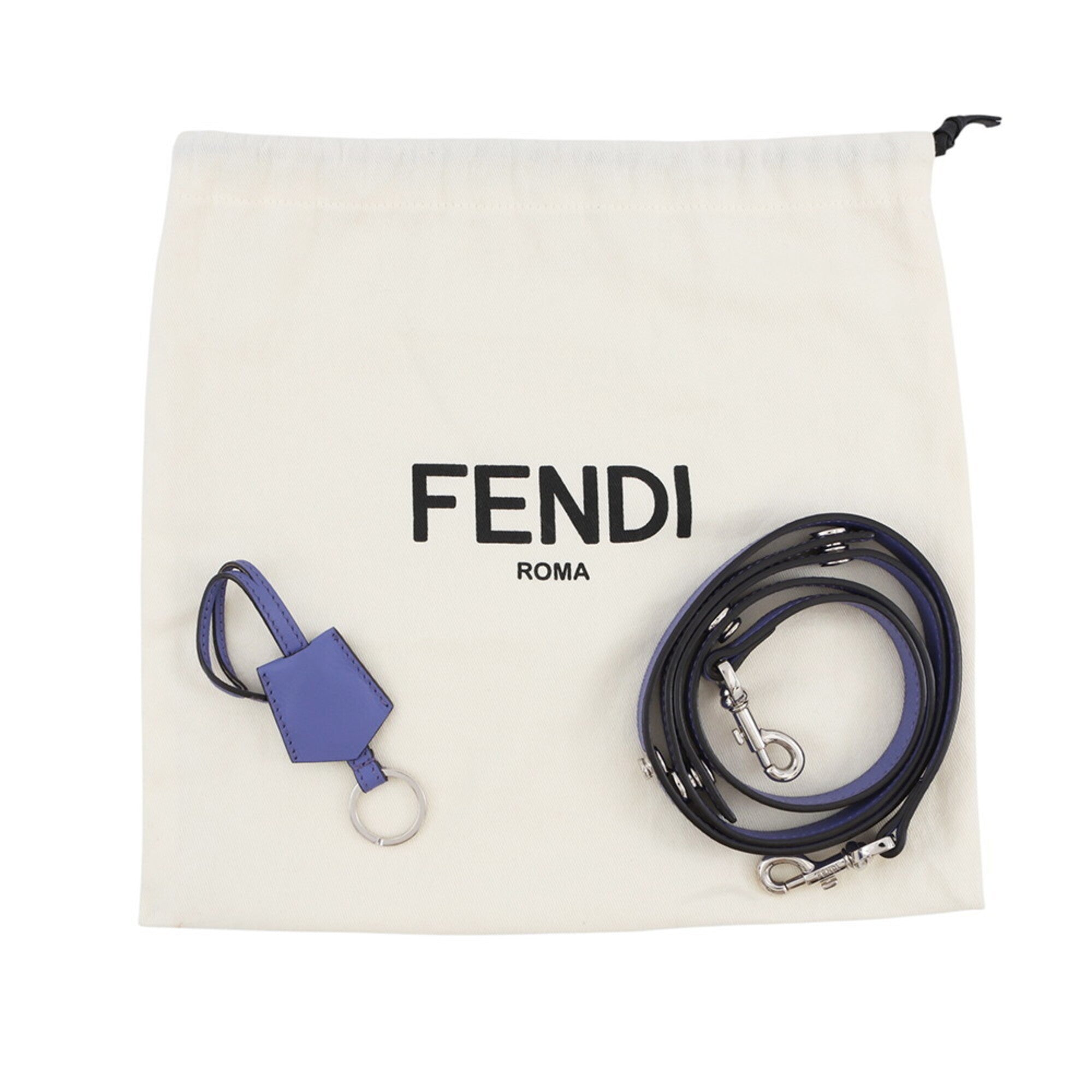 Fendi Purple Leather Handbag Shoulder Bag (Pre-Owned)