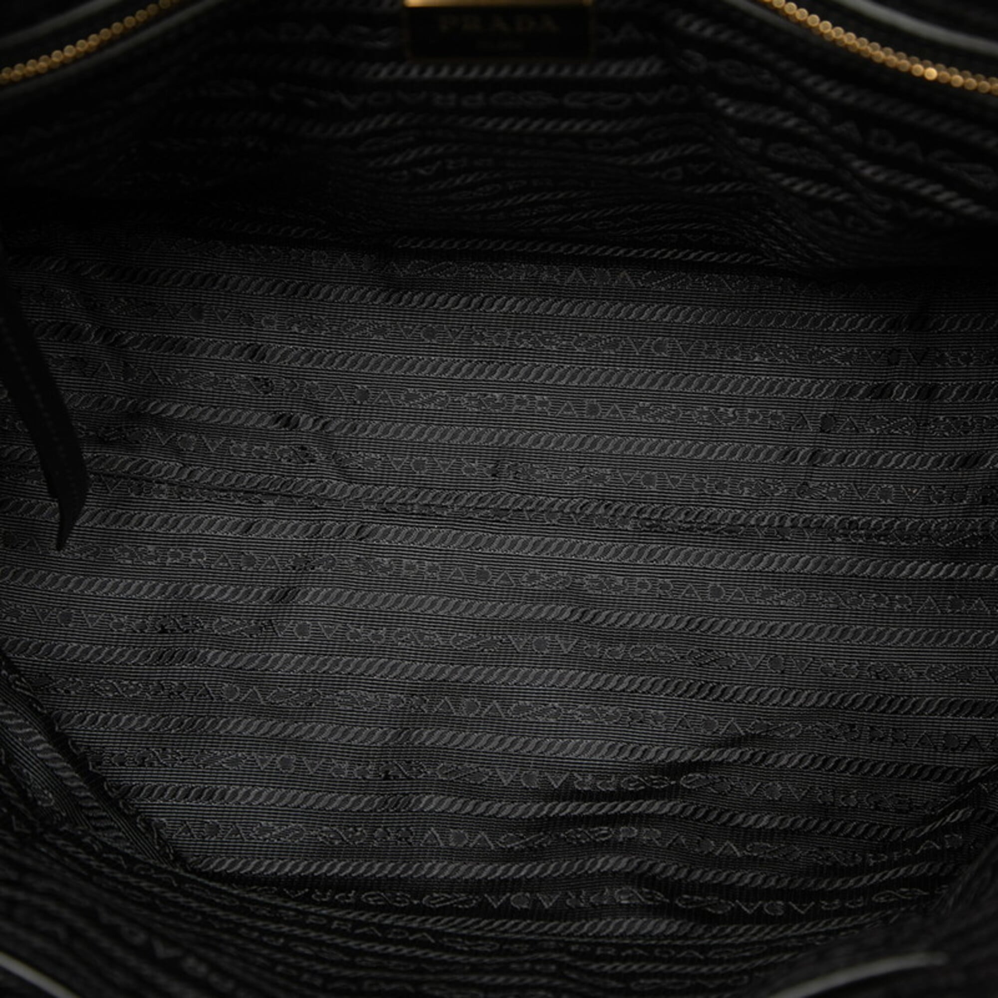 Prada Black Nylon Leather Handbag Tote Bag (Pre-Owned)