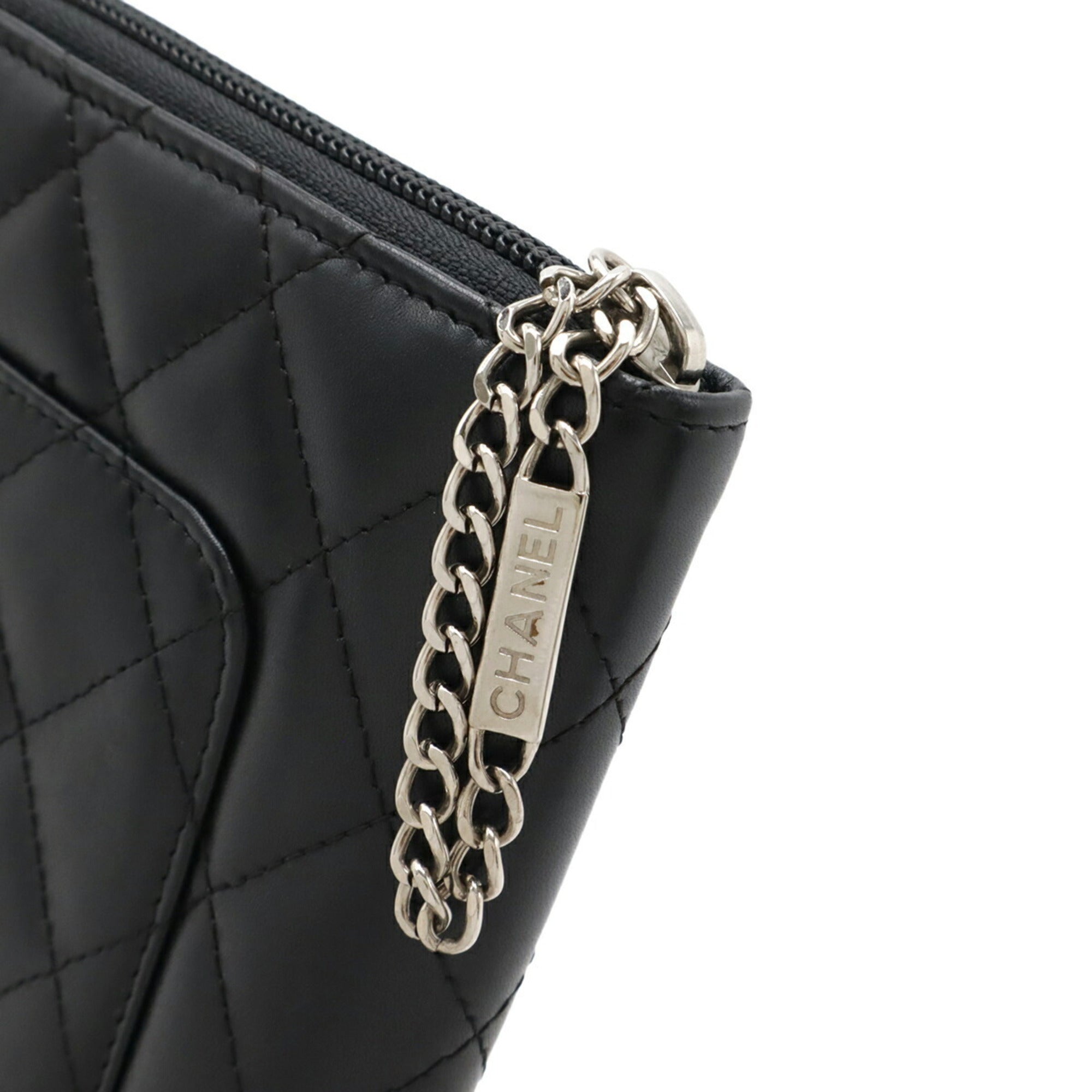 Chanel Black Pink White Leather Long Wallet (Bi-Fold) (Pre-Owned)